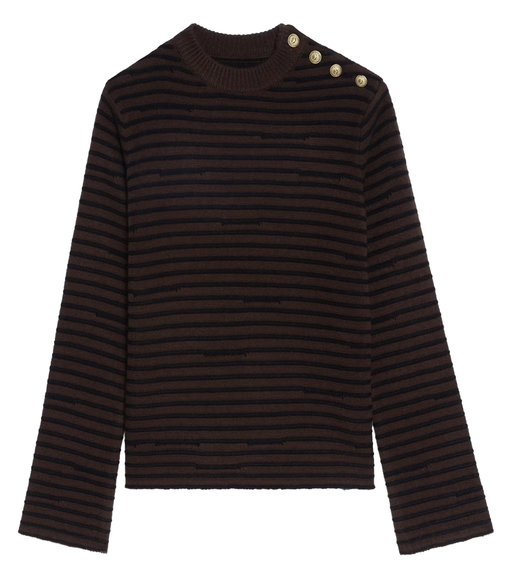 Pull droit rayé en laine et cachemire spiky ZADIG&VOLTAIRE Marron