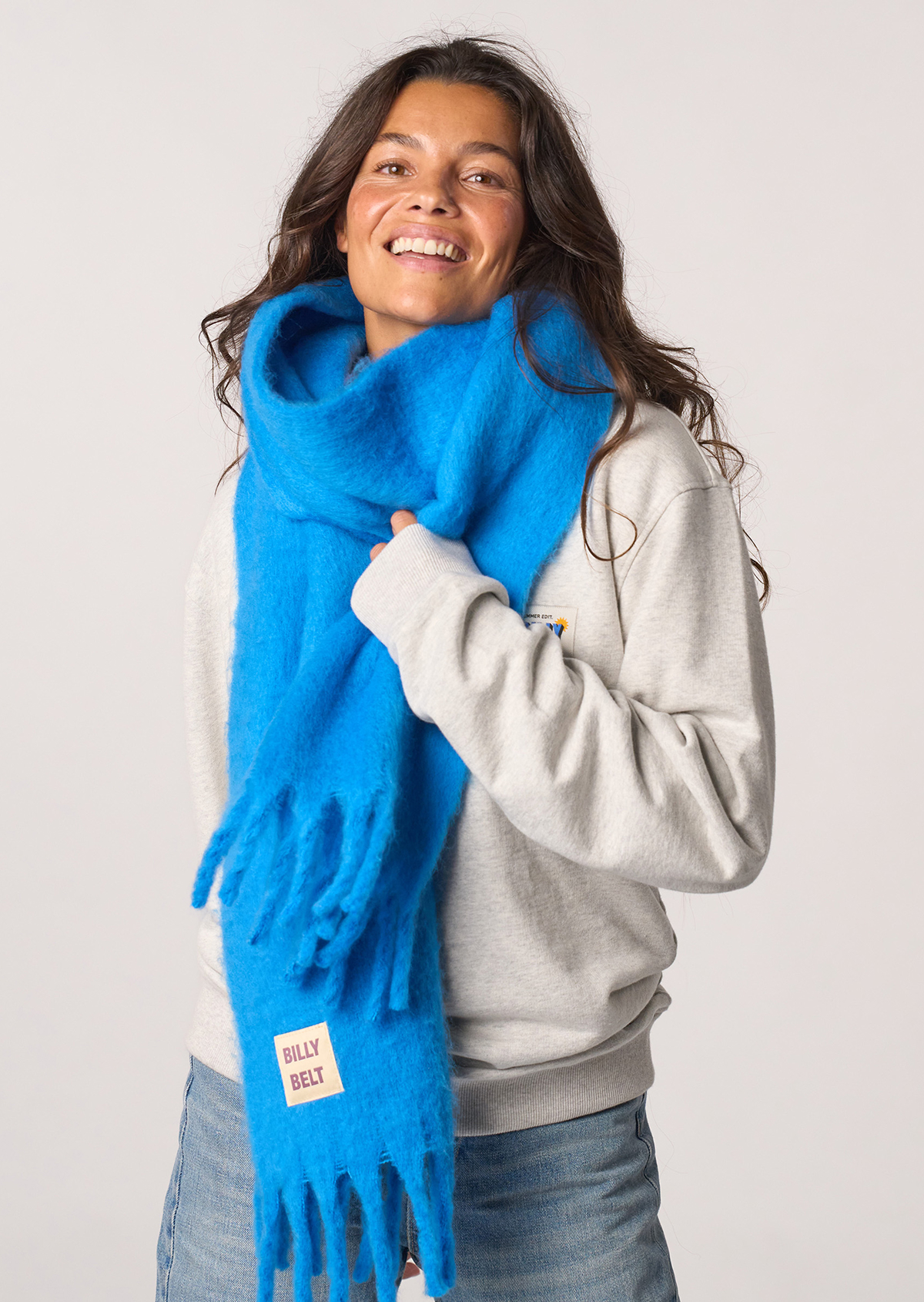 Grande écharpe à franges BILLYBELT Bleu