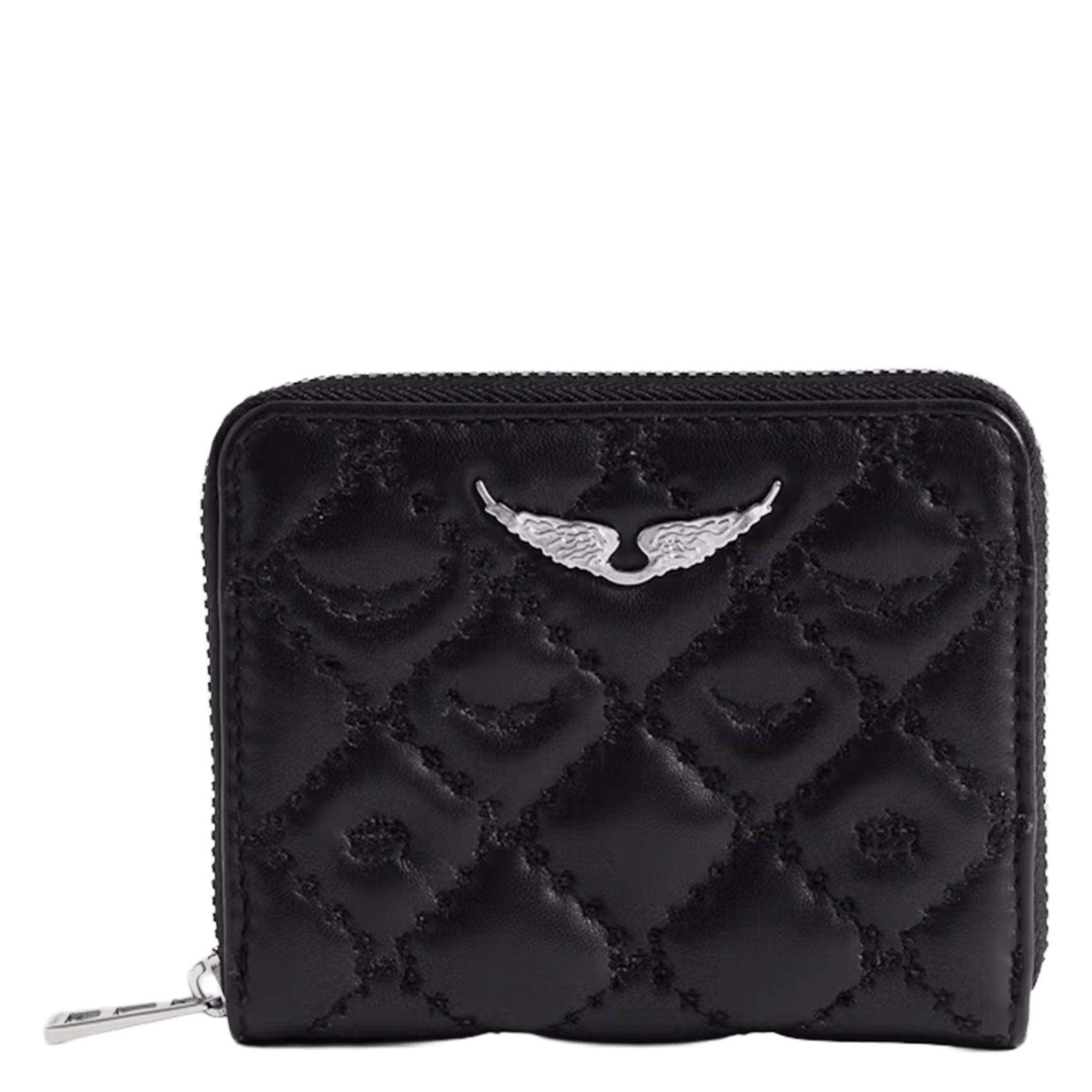 Porte-monnaie en cuir matelassé mini zv ZADIG&VOLTAIRE Noir