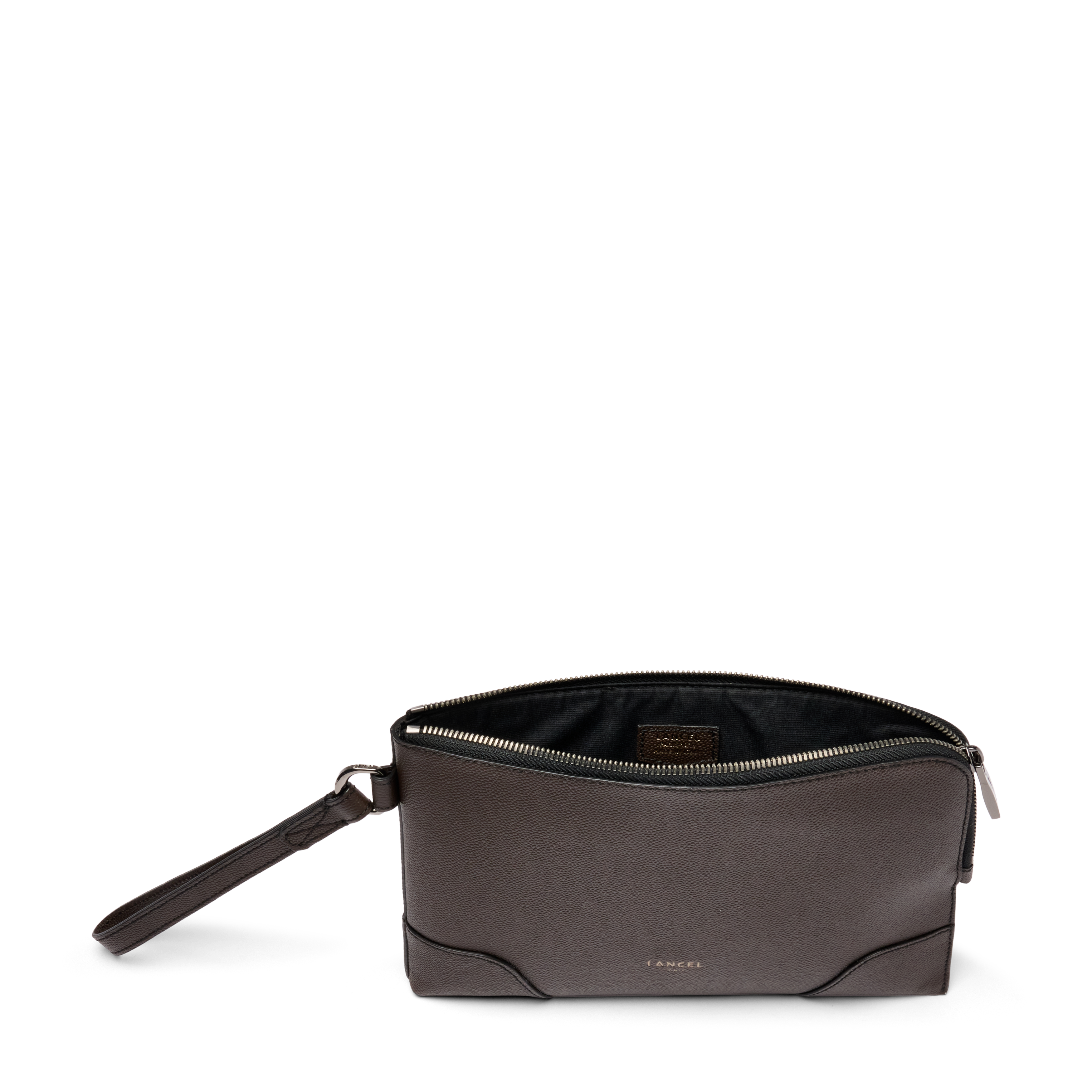 Pochette zippée s charlie de lancel en cuir LANCEL Gris