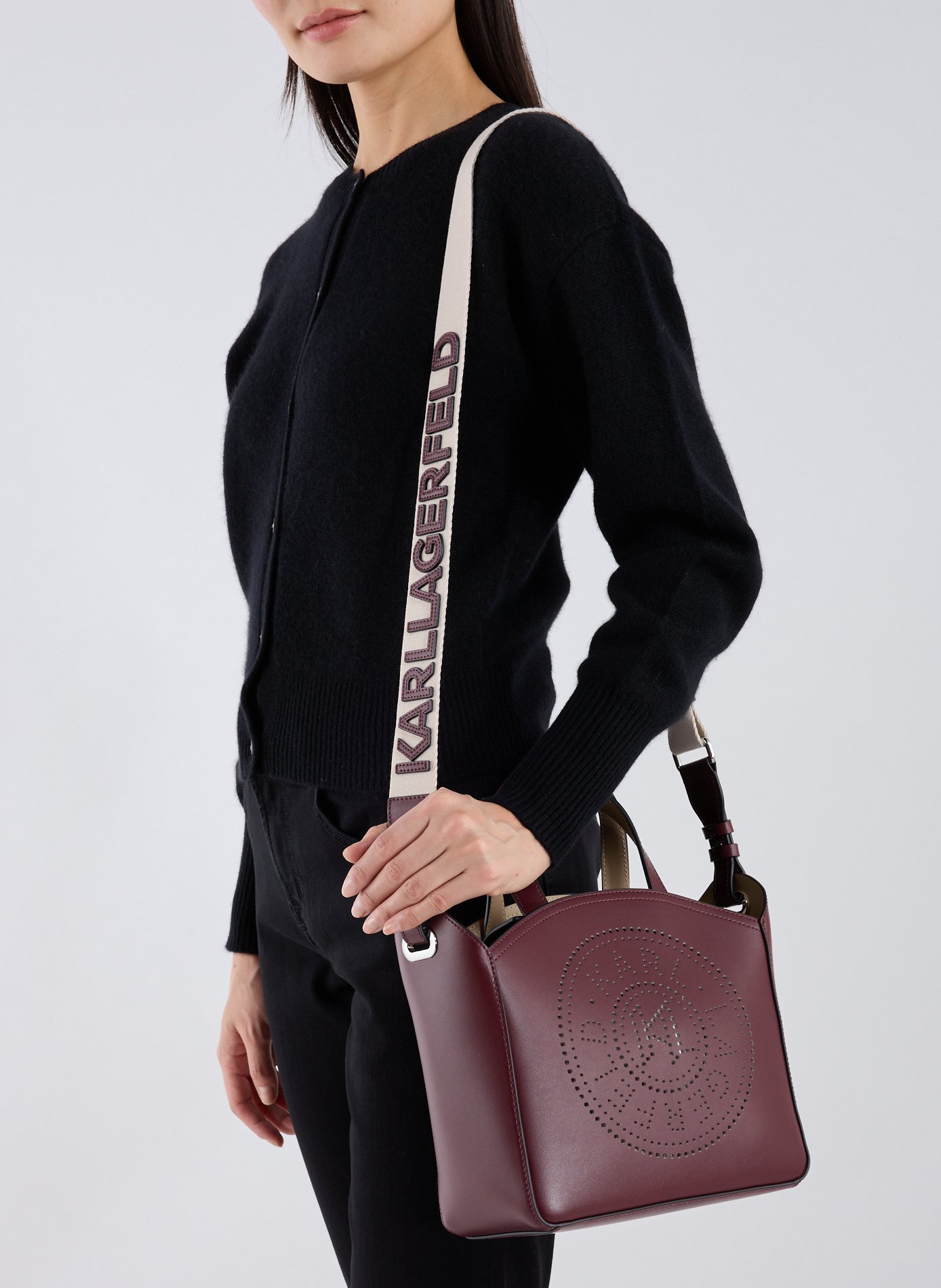 Sac à main en cuir KARL LAGERFELD Rouge