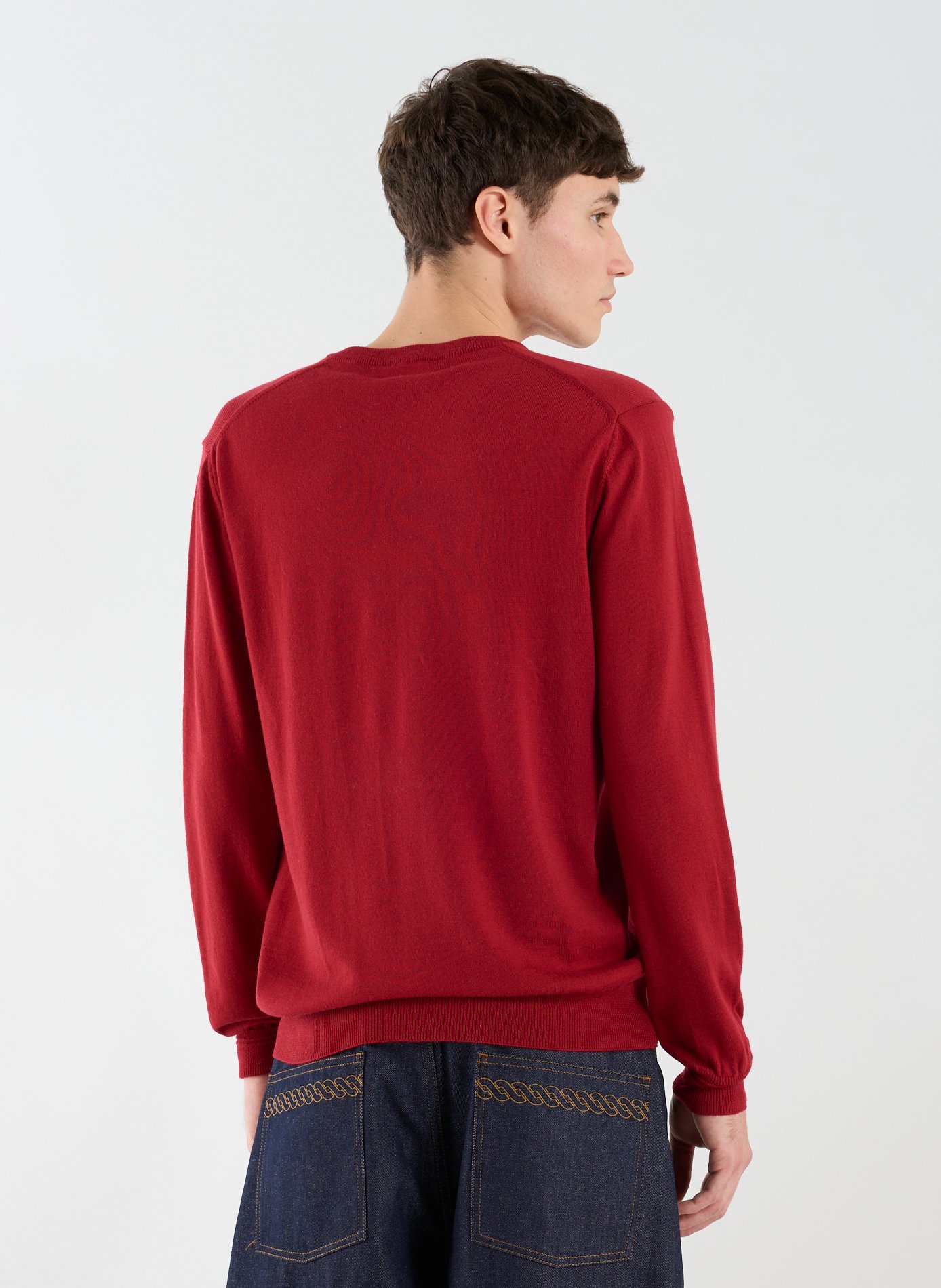 Pull col V en laine FACONNABLE Rouge