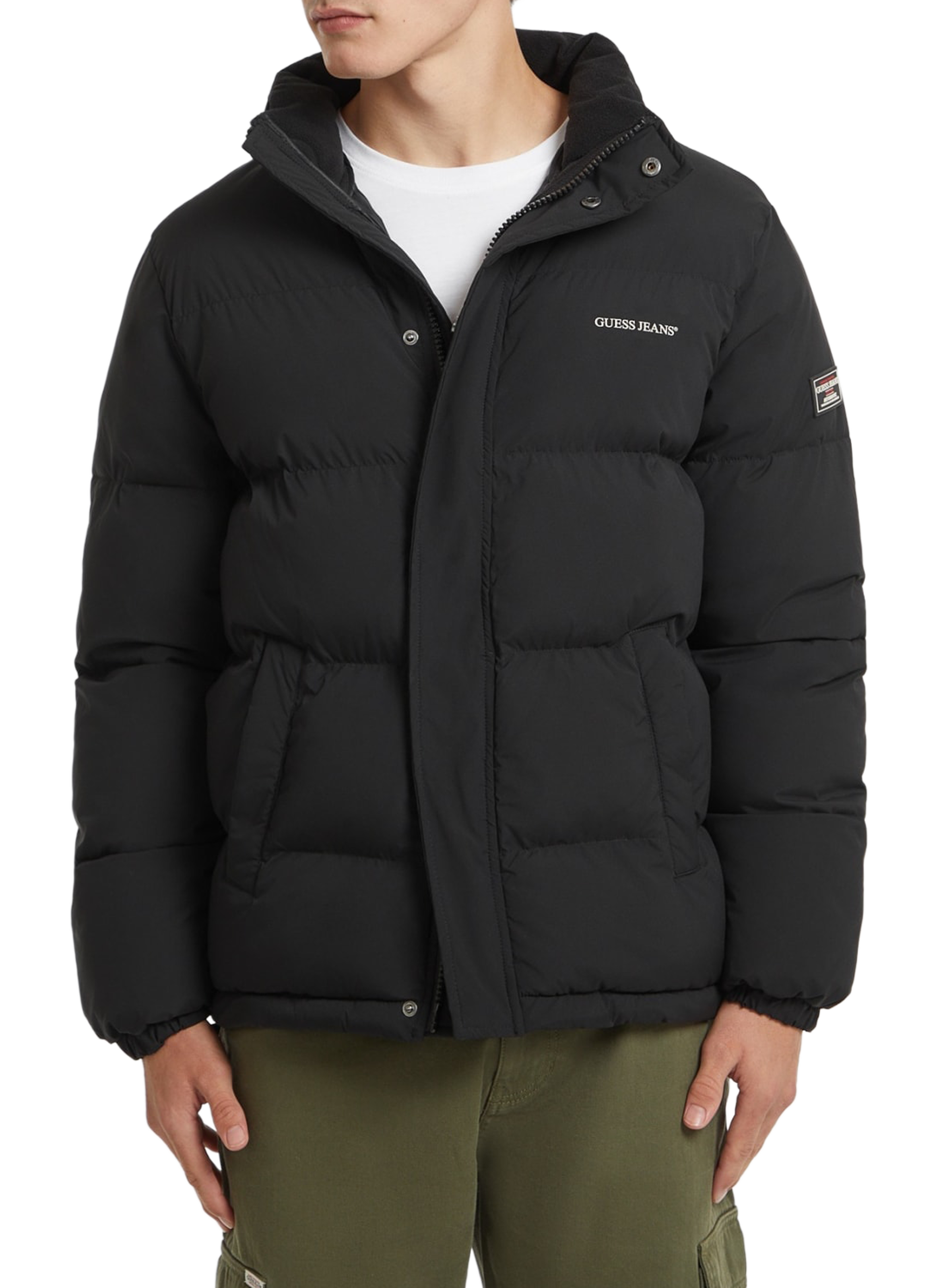 Down jacket with logo GUESS Black