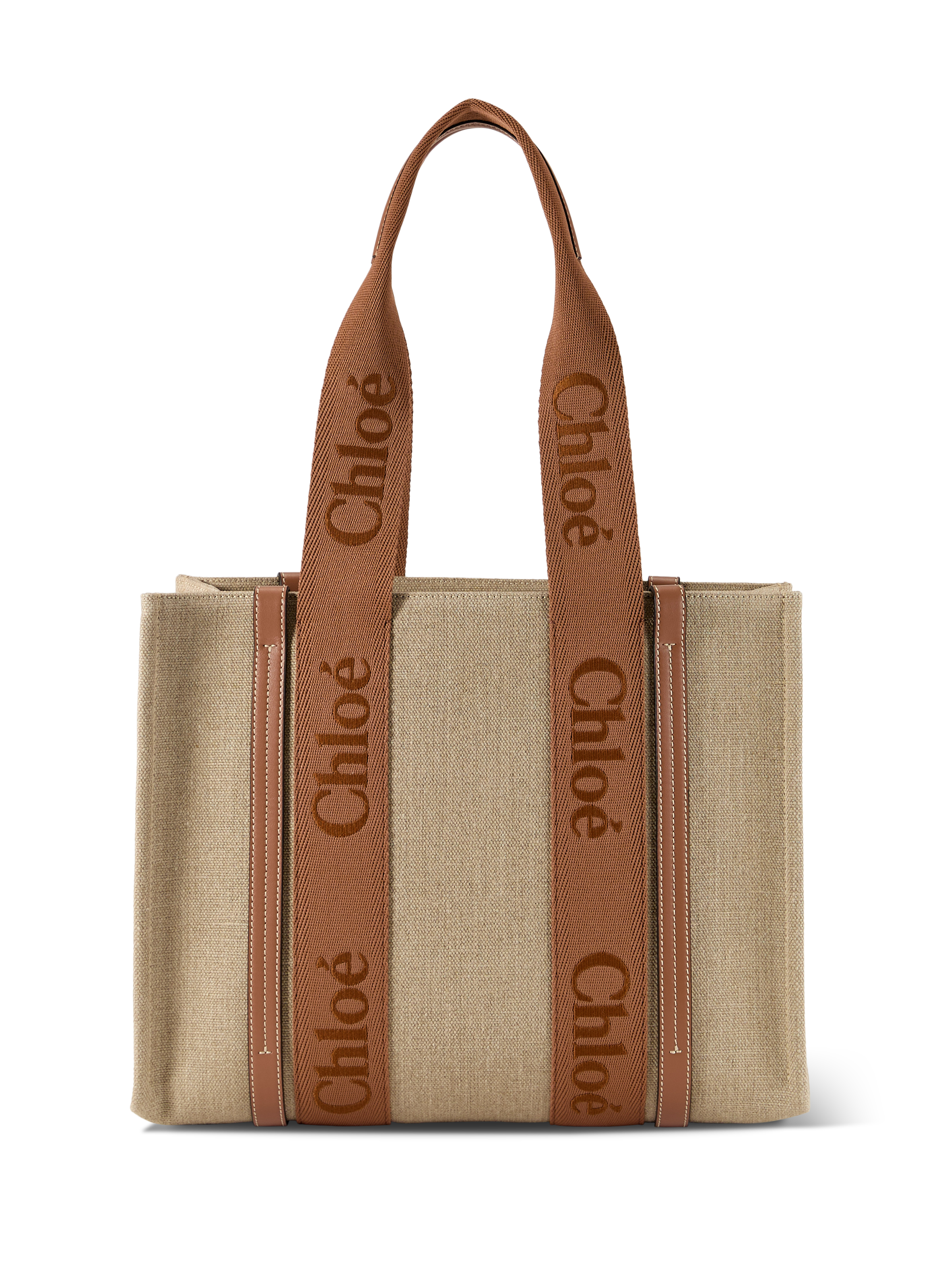 Linen tote bag CHLOÉ Brown