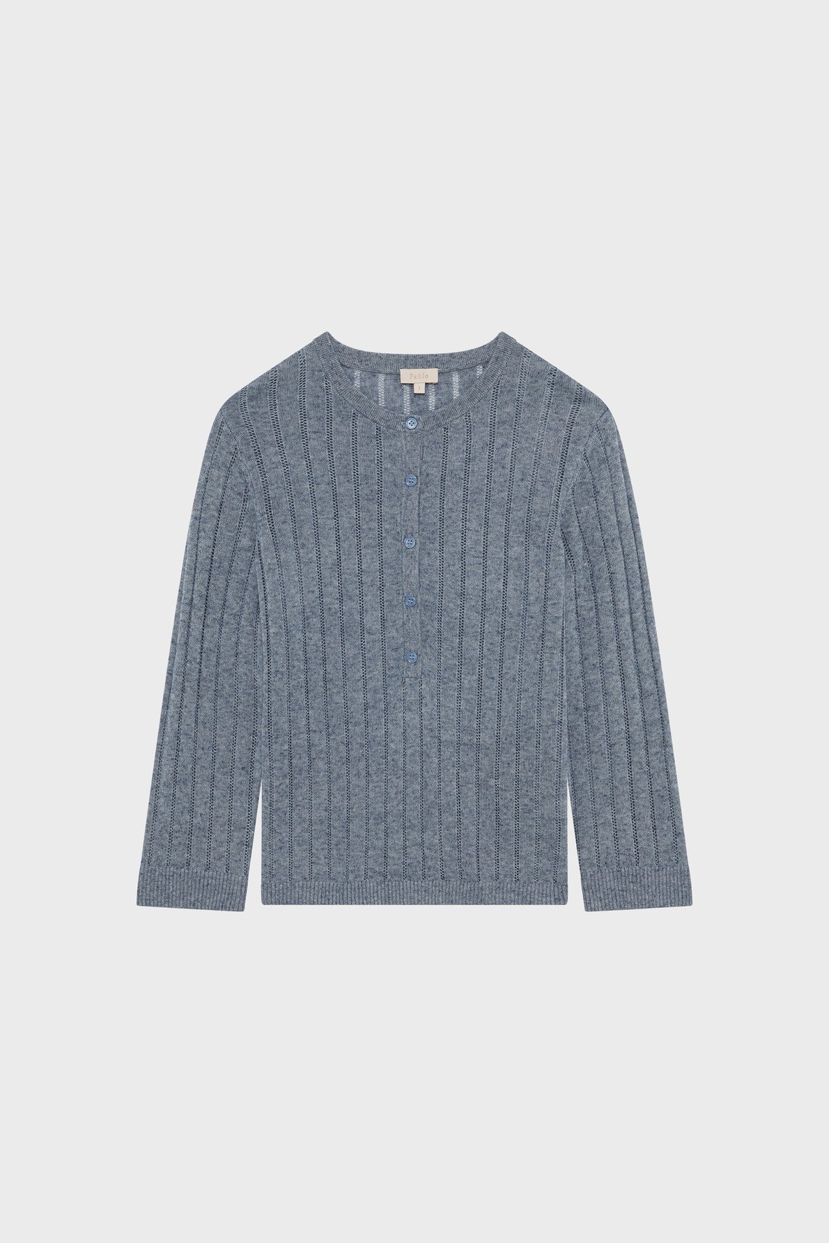 Pull à col rond en maille ajourée - leona PABLO Bleu