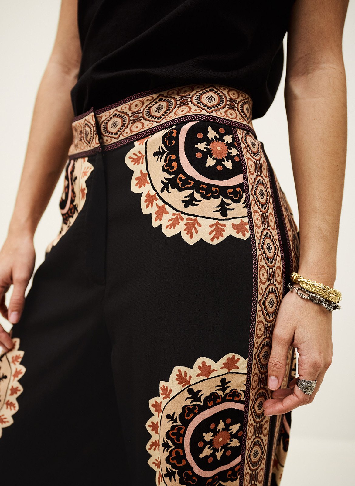 Pantalon large taille haute valla BA&SH Noir