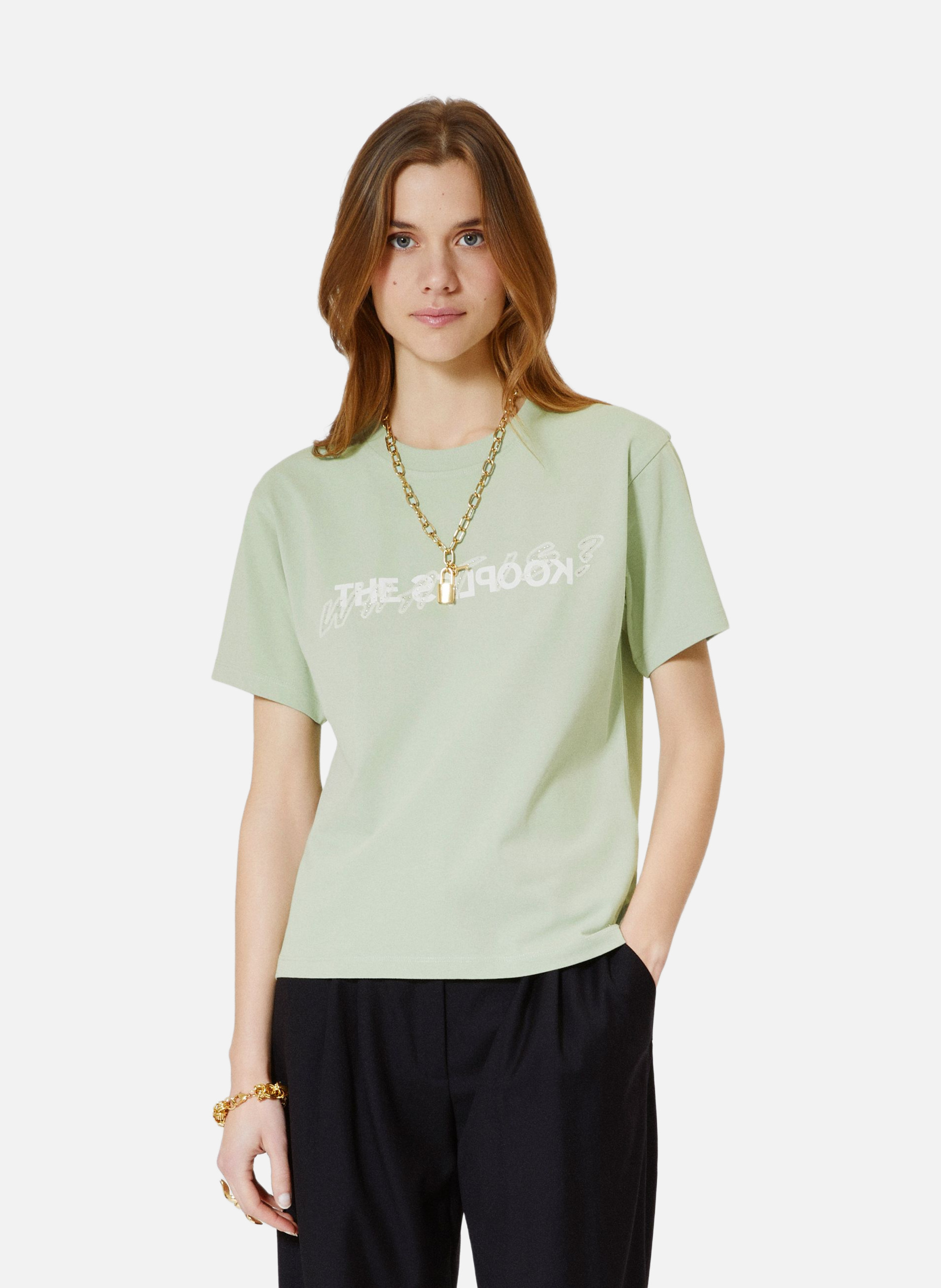 T-shirt what is avec strass THE KOOPLES Vert