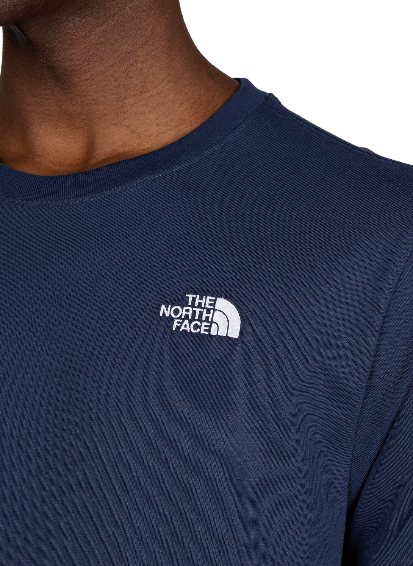 T-shirt with brand embroidery in blended cotton THE NORTH FACE Blue