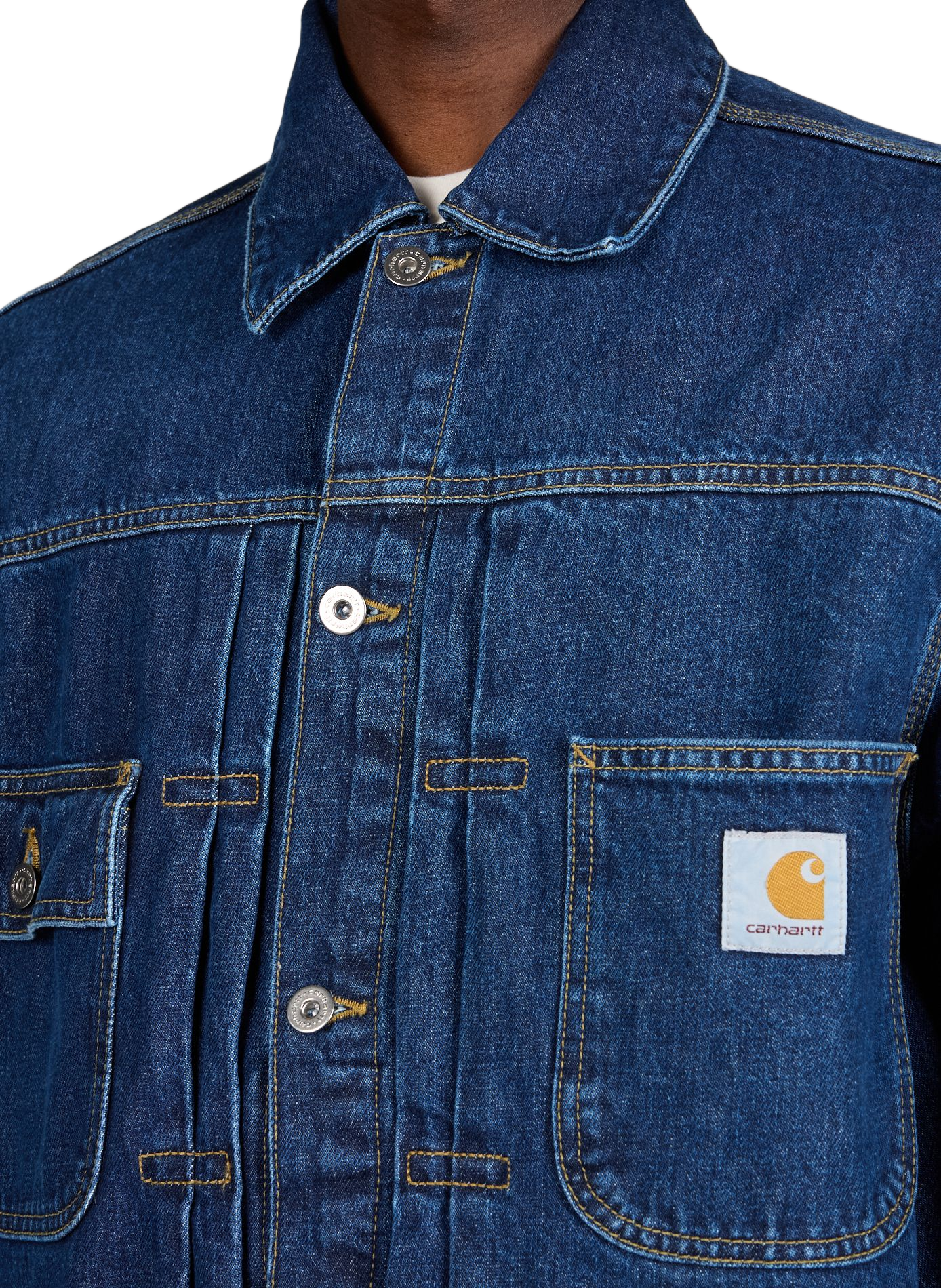 Jacket with classic cotton denim collar CARHARTT WIP Blue