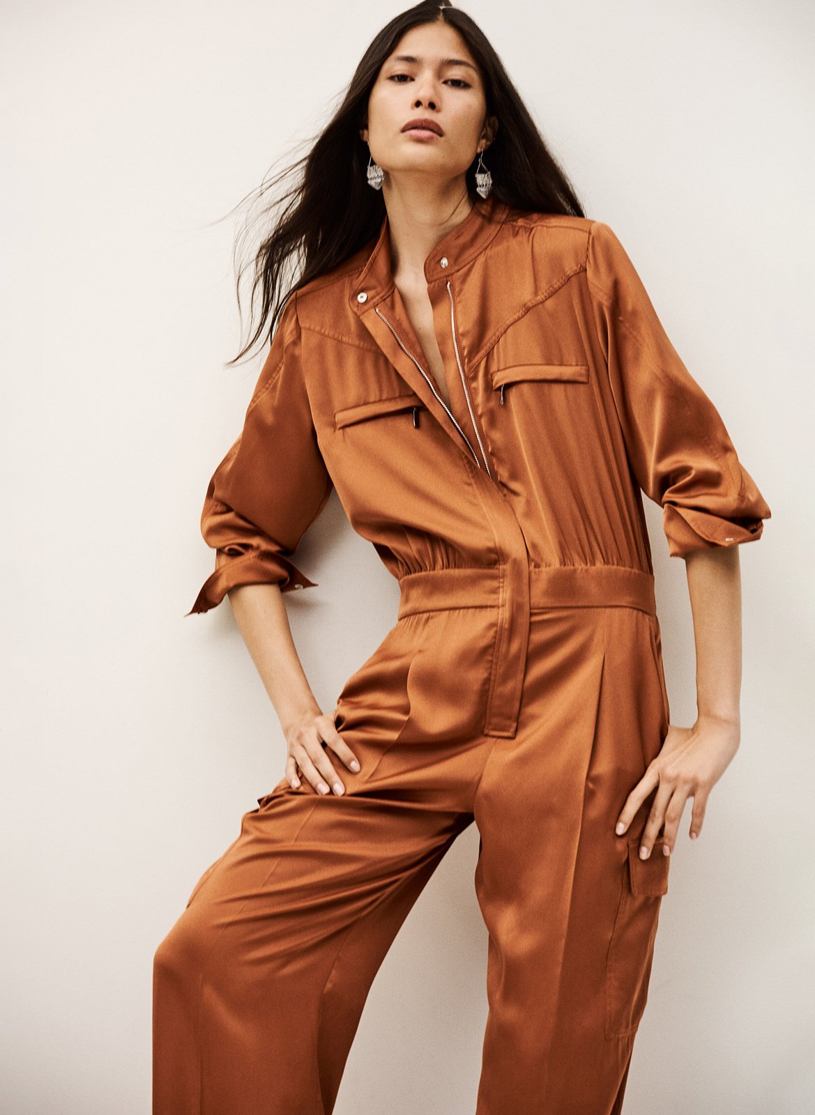 Combinaison droite satinée carmy BA&SH Rose