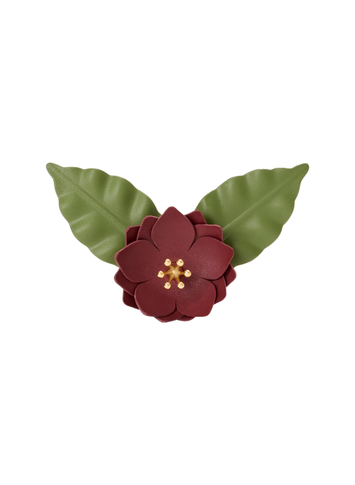 Klassieke leren bloem broche van kalfsleer LOEWE Rood