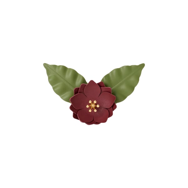 Paula's Ibiza - Broche fleur en cuir de veau classique Paula's Ibiza - Broche fleur en cuir de veau classique