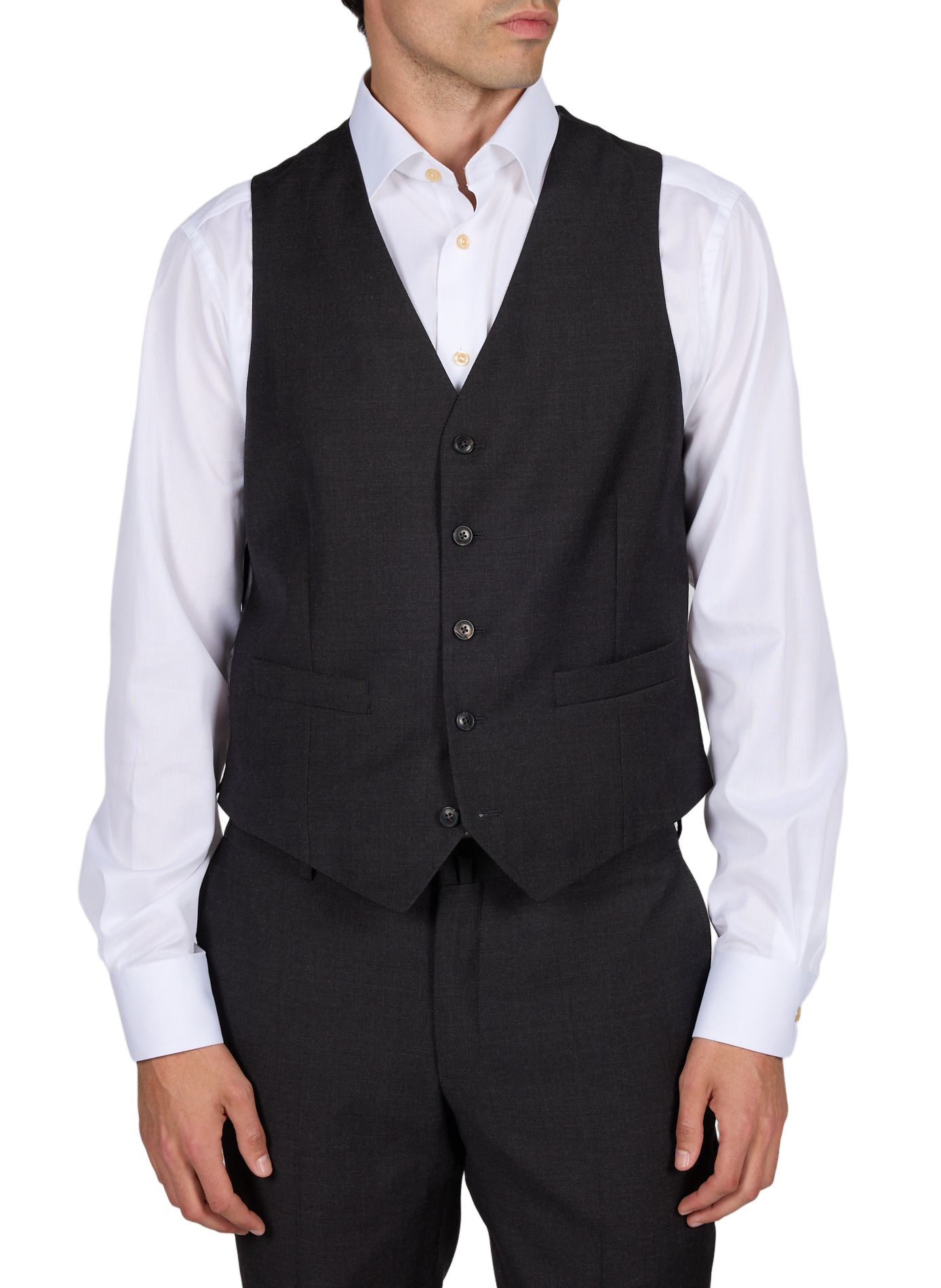 Straight wool vest HACKETT Grey