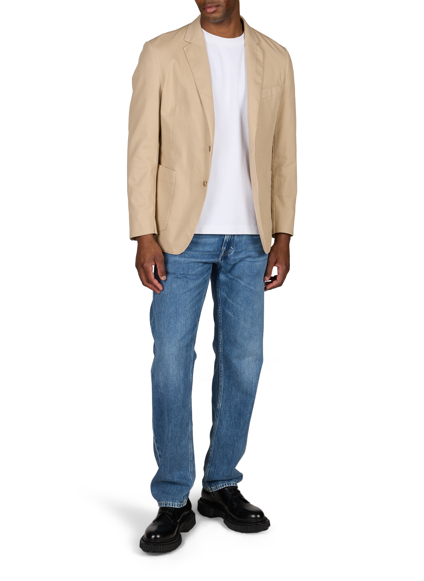 Blended cotton suit jacket HACKETT Beige