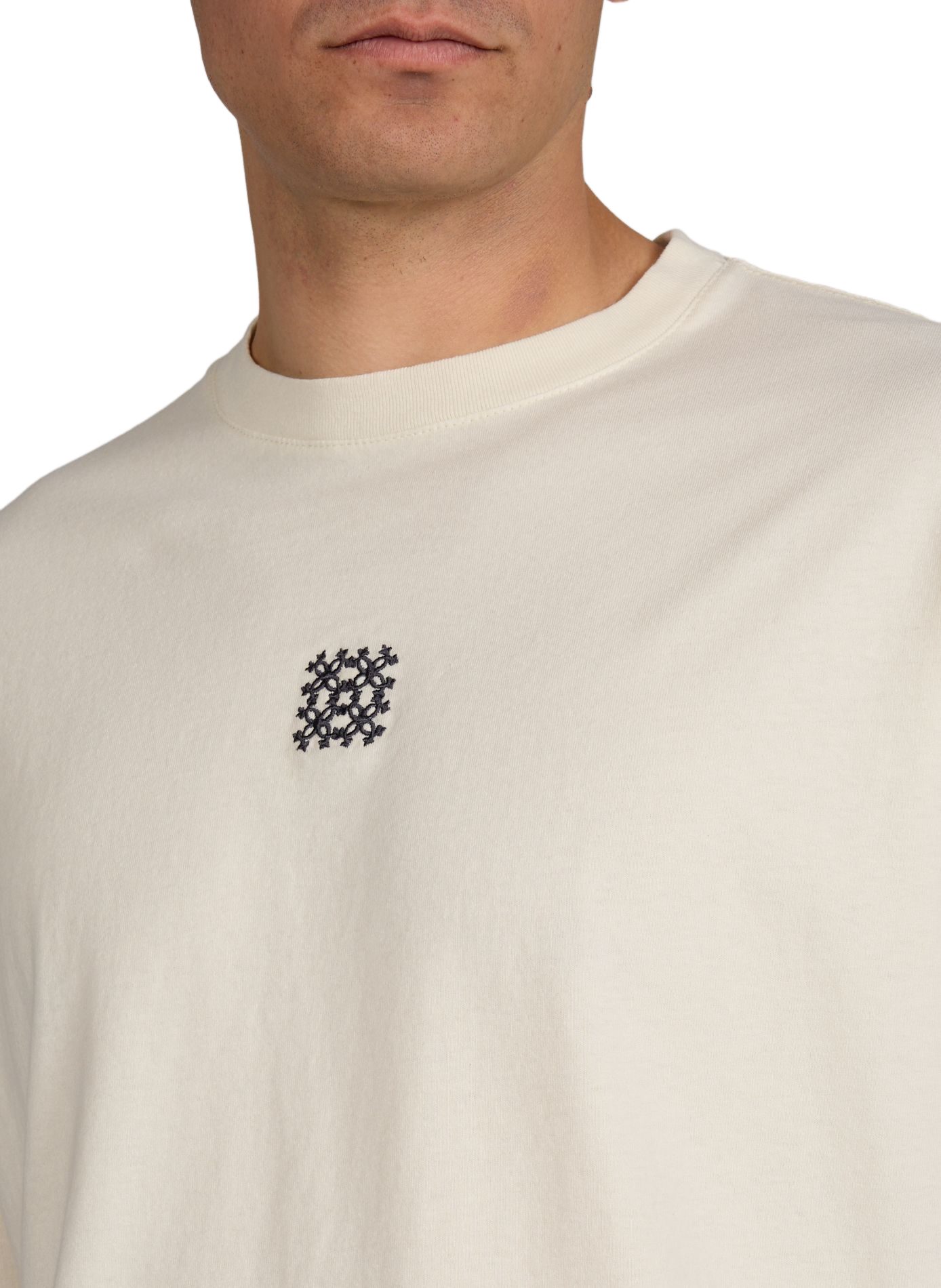 T-shirt oversize con ricamo del logo in cotone CALEB Beige