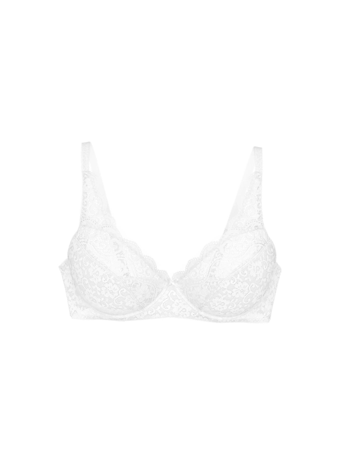 Lace Amourette wire-free bra  Blanc