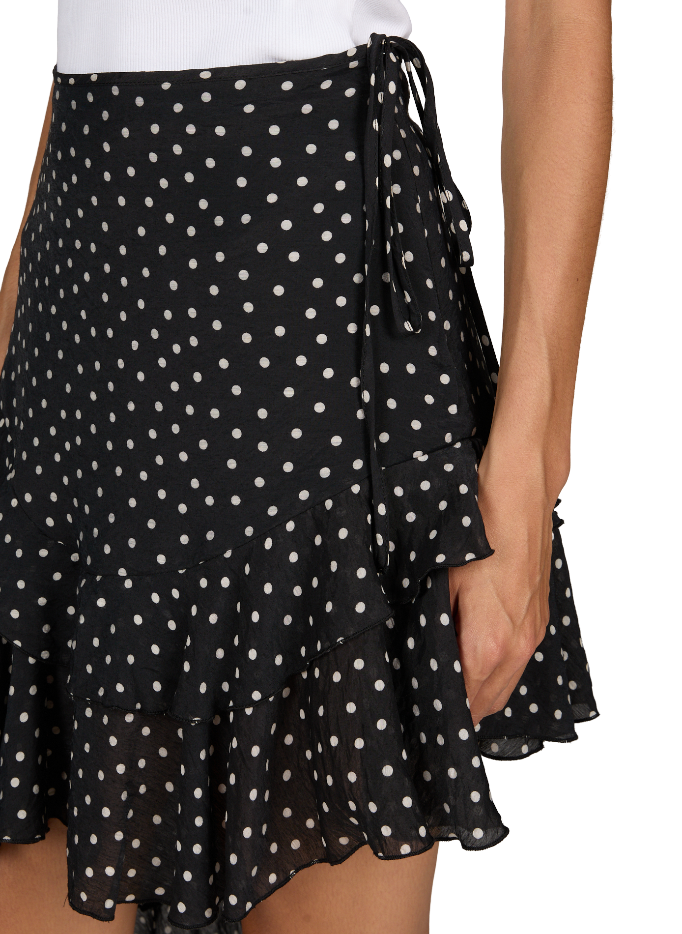 Kurzer asymmetrischer Rock mit Muster | Schwarz TOPSHOP Damen
