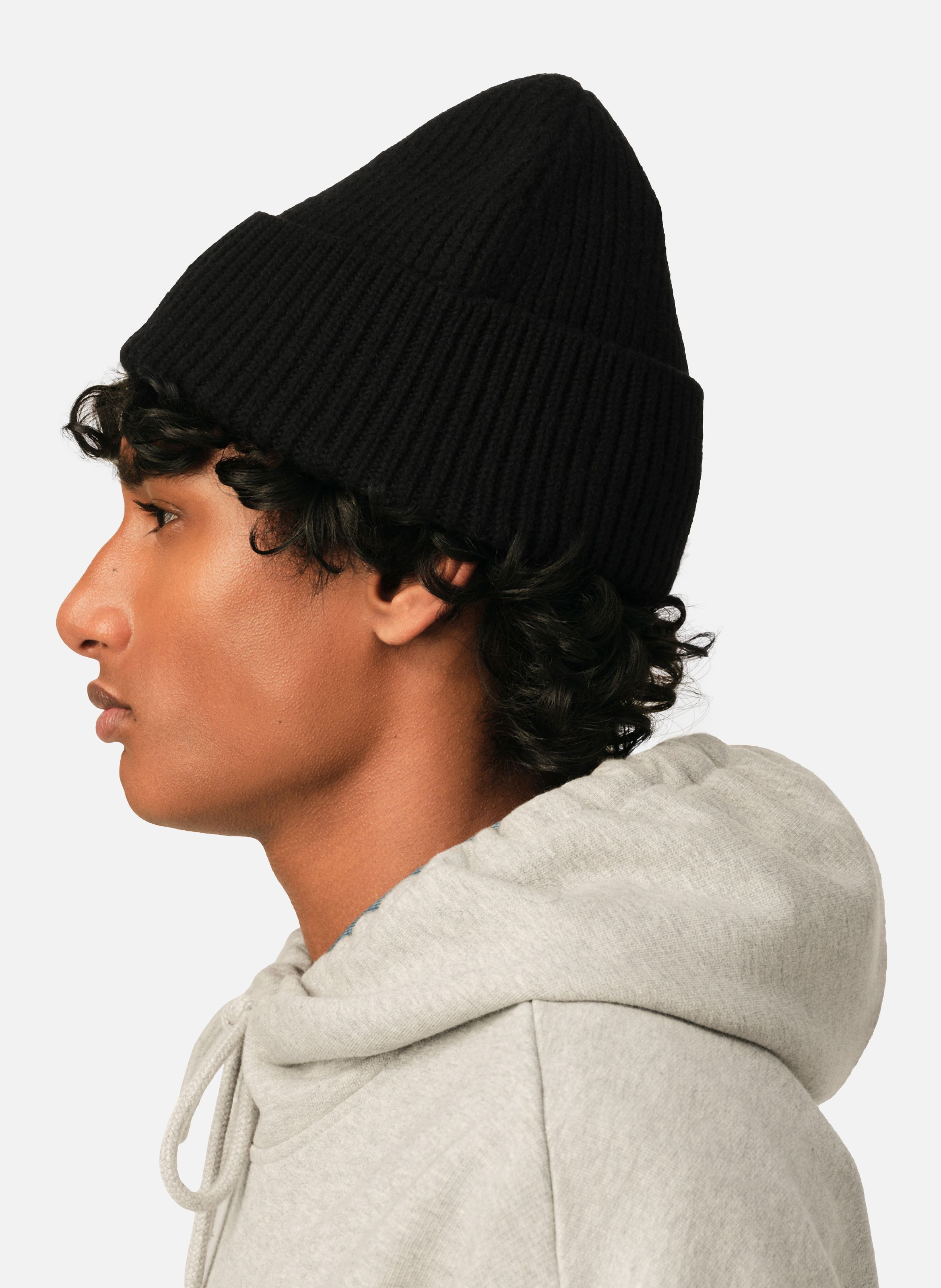 Bonnet unisexe en laine ami de coeur AMI PARIS Noir