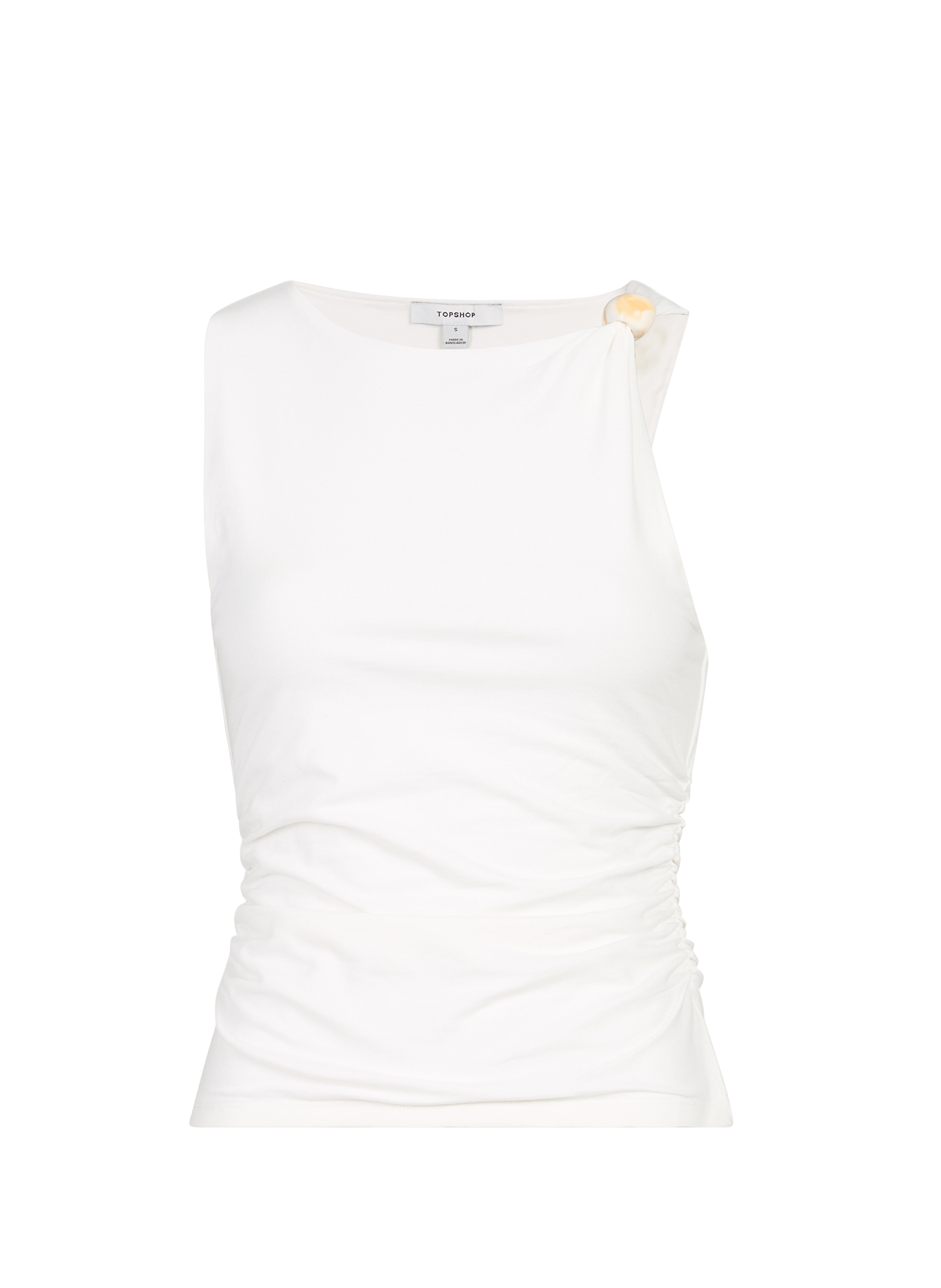 Fitted Sleeveless Top in Solid Color  Ivory cream