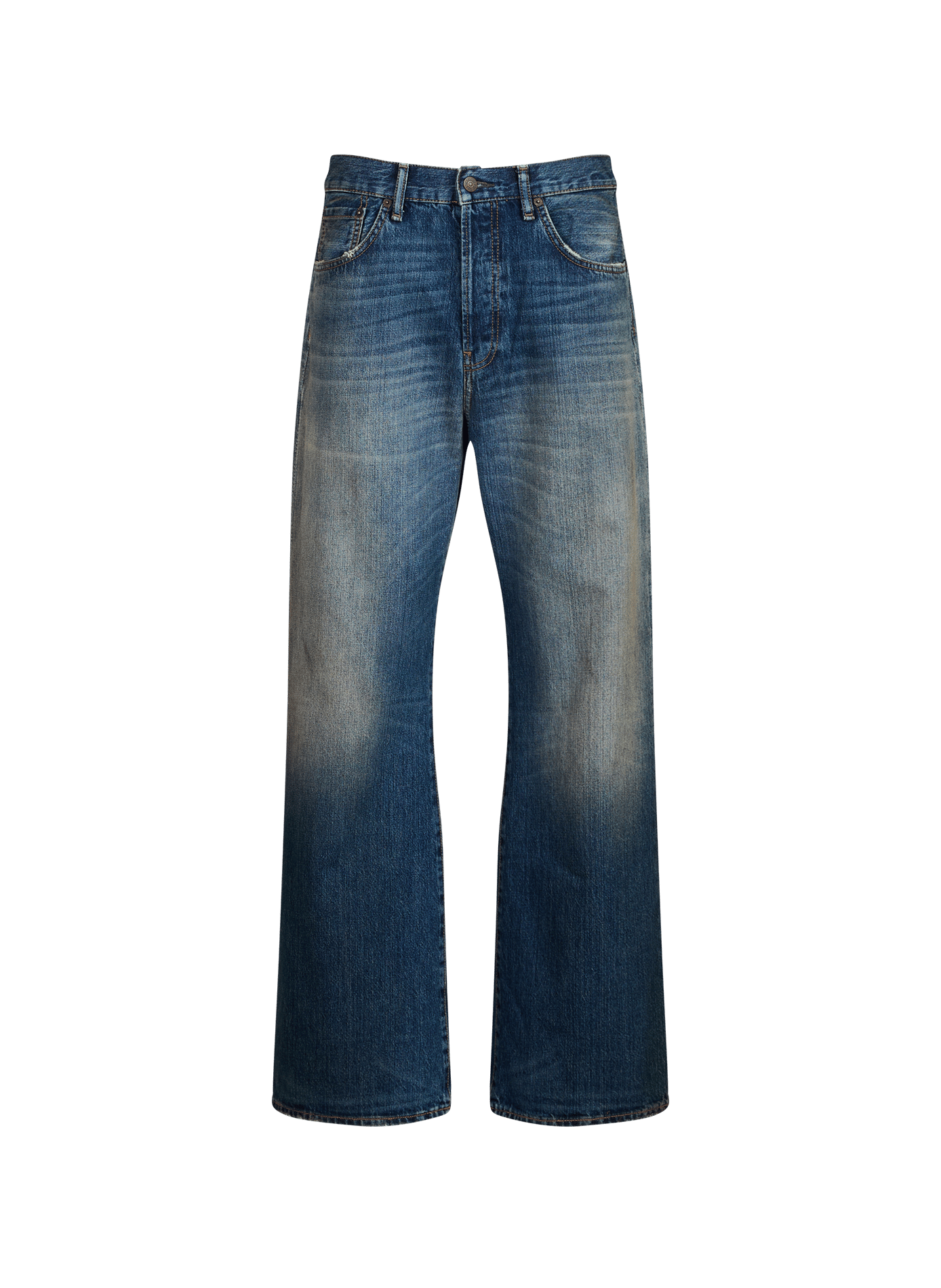Pantalones vaqueros anchos lavados de algodón ACNE STUDIOS Azul