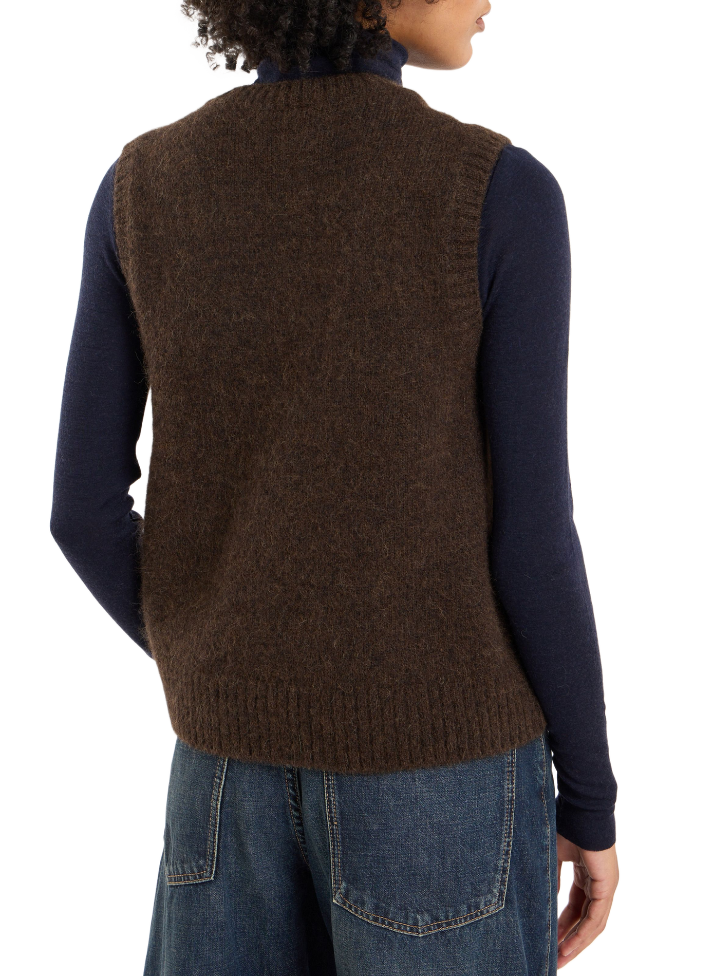 Sleeveless Bilet alpaca blend sweater SAISON 1865 Brown