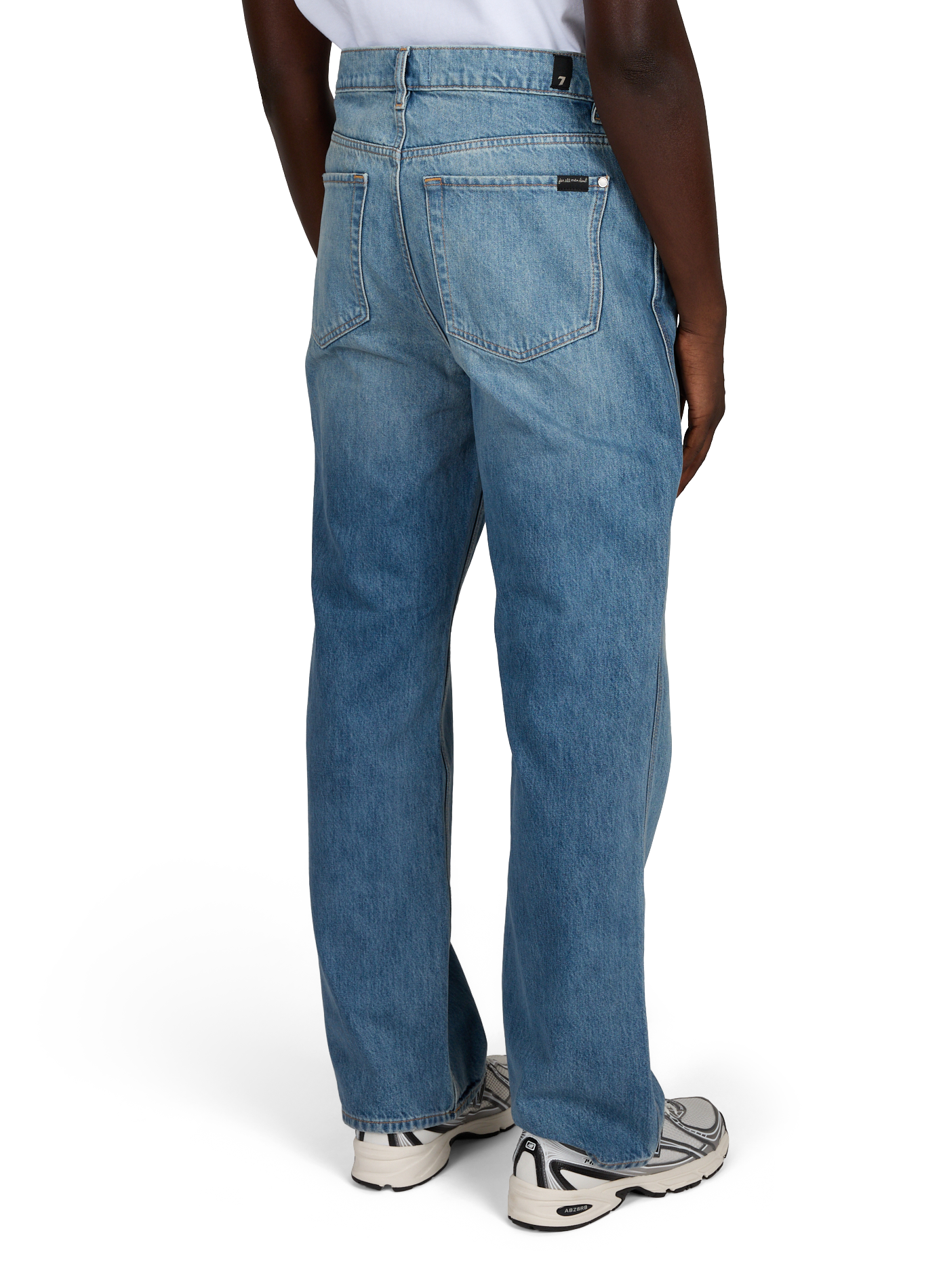 Straight-cut cotton jeans 7 FOR ALL MANKIND Blue