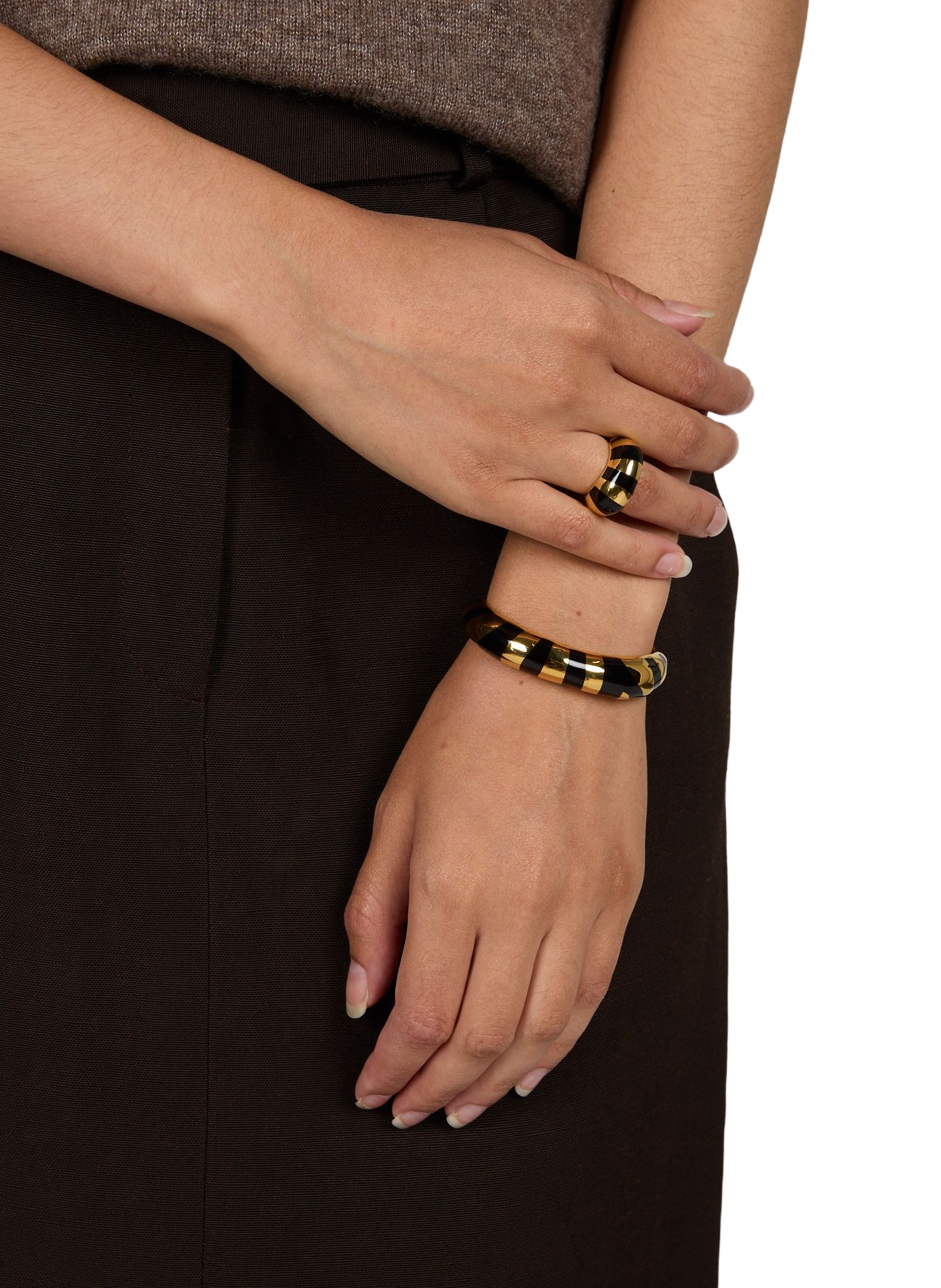 Armband Thanda gestreift AURELIE BIDERMANN Schwarz
