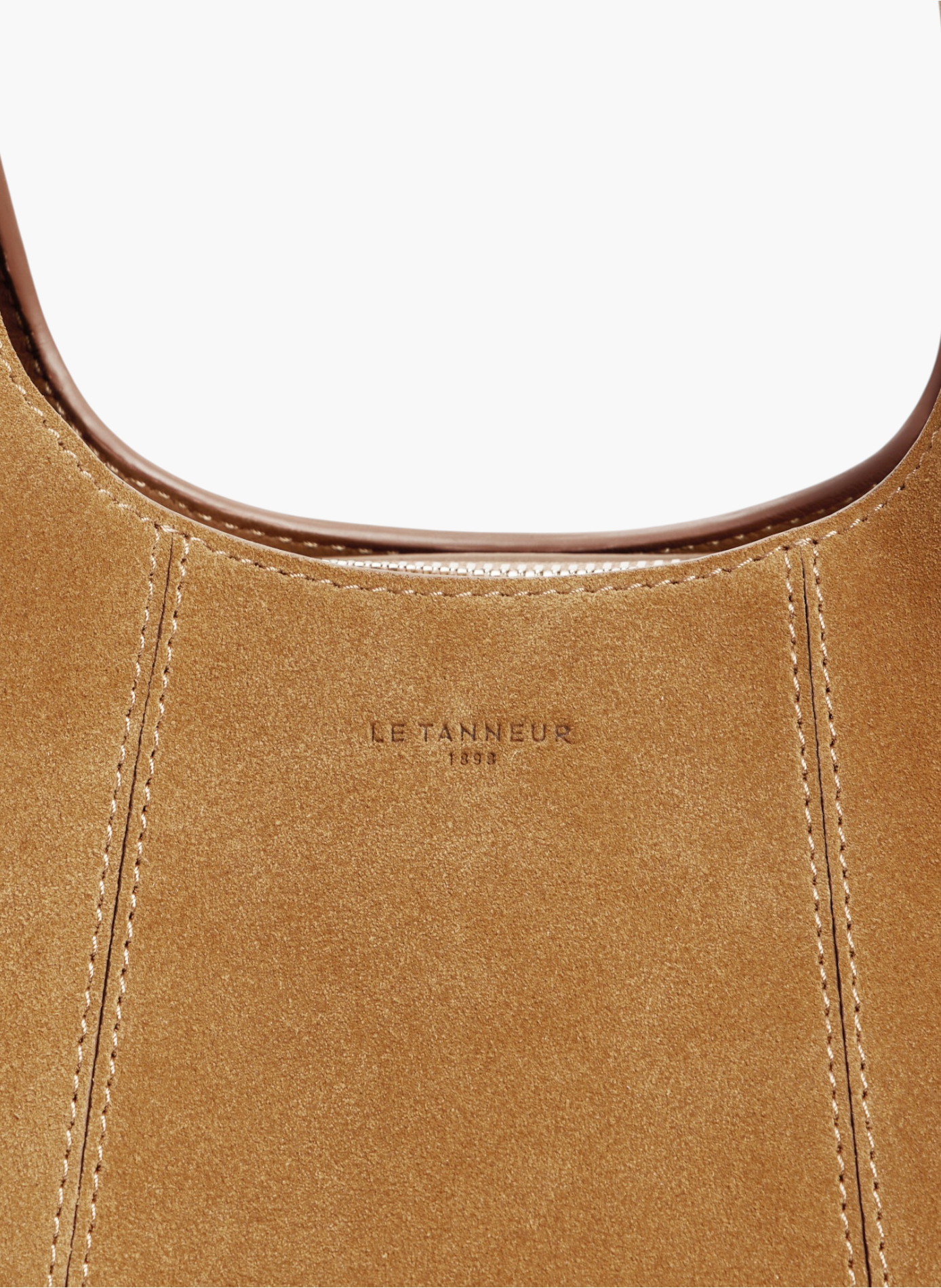 Petit sac à main juliette en cuir refente de velours LE TANNEUR Marron