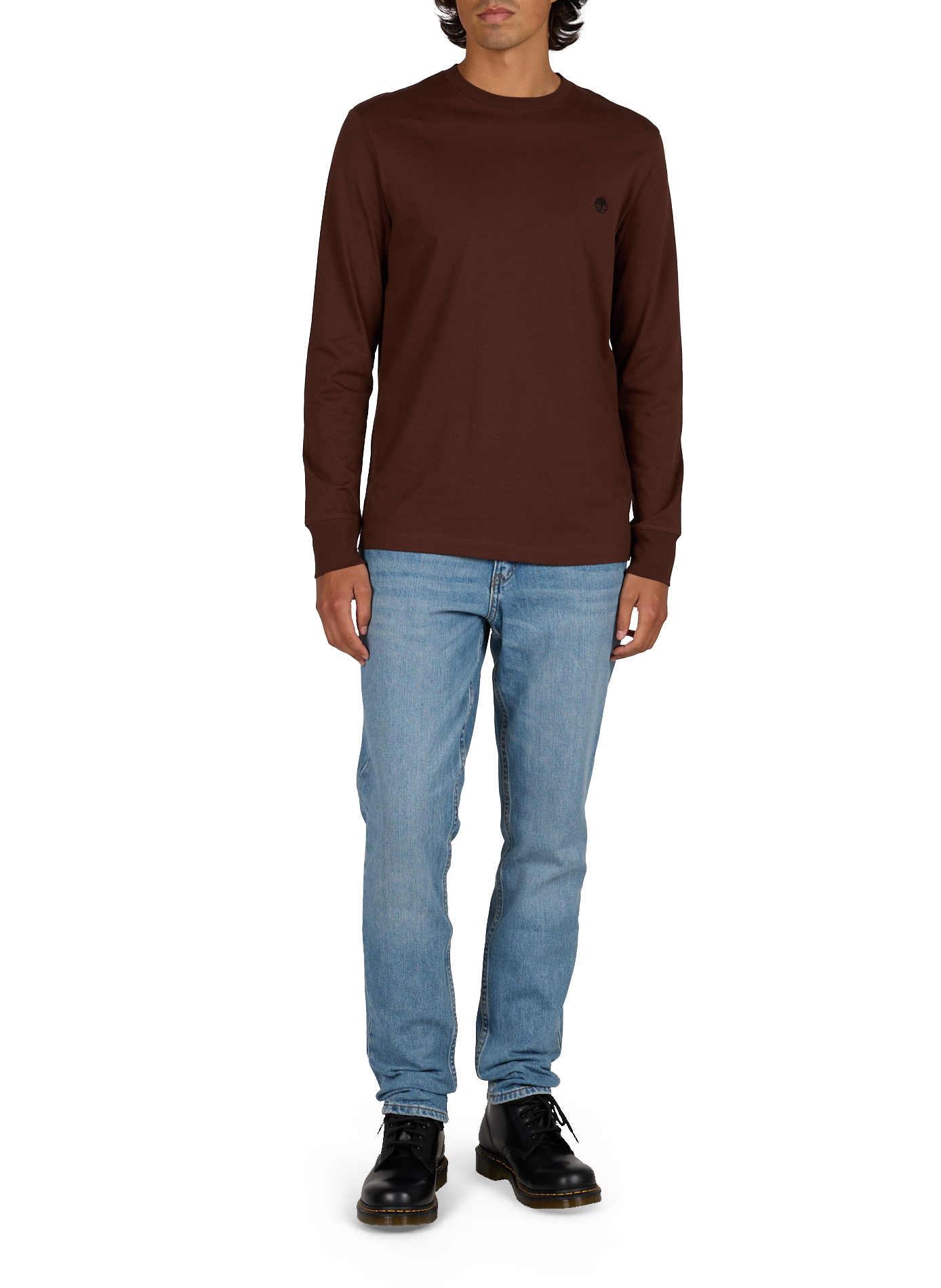 Straight T-shirt with embroidered logo in cotton TIMBERLAND Brown