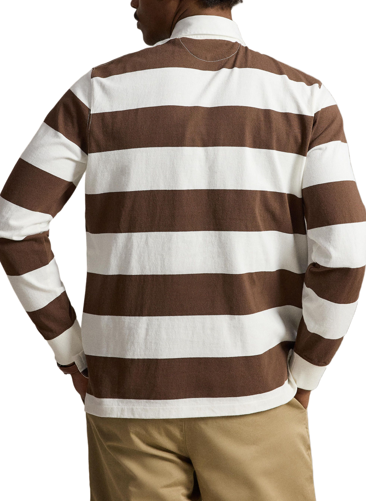 Polo rayé manches longues en coton | Beige POLO RALPH LAUREN Homme