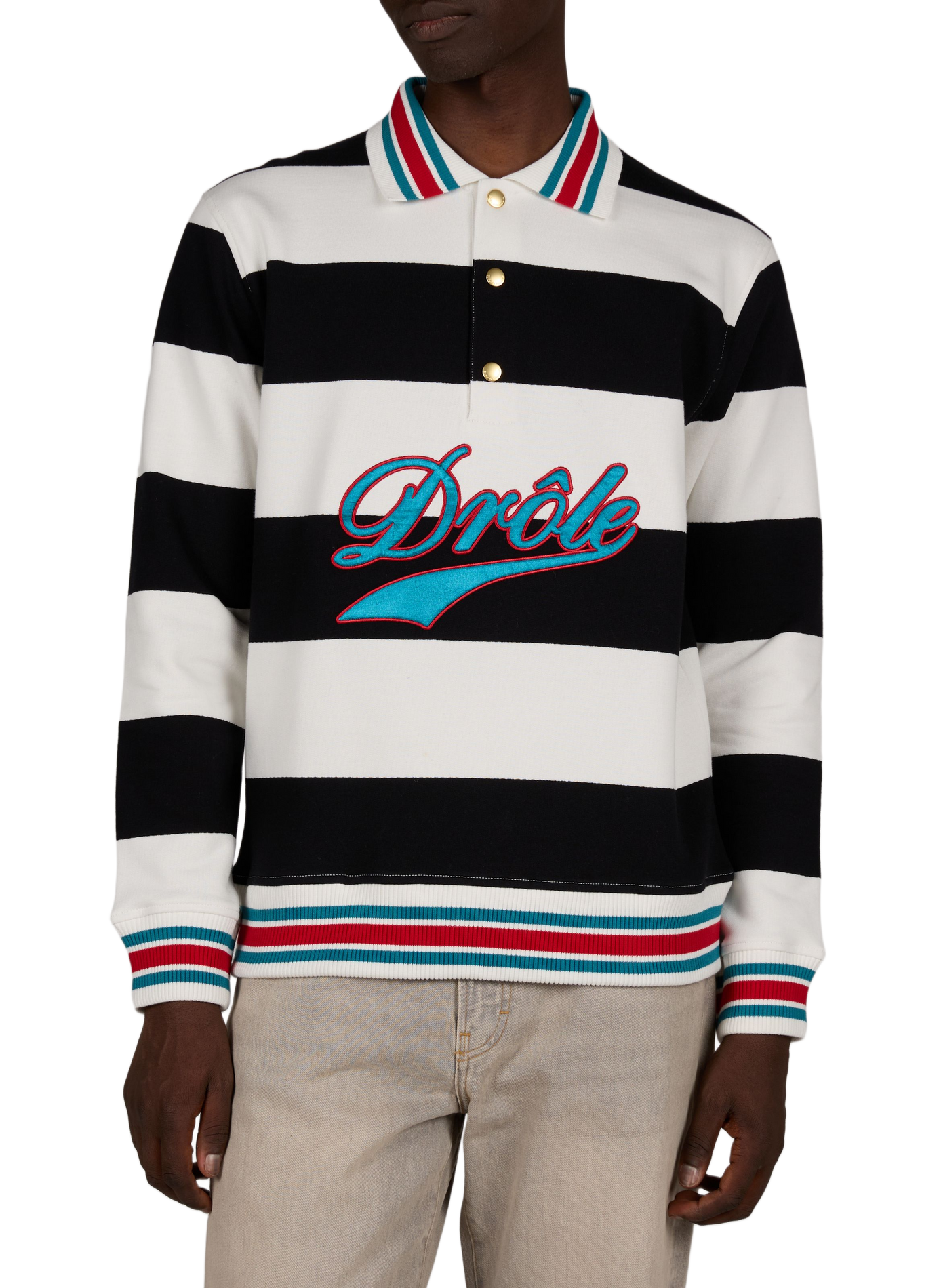 Straight fit thick cotton polo DROLE DE MONSIEUR White