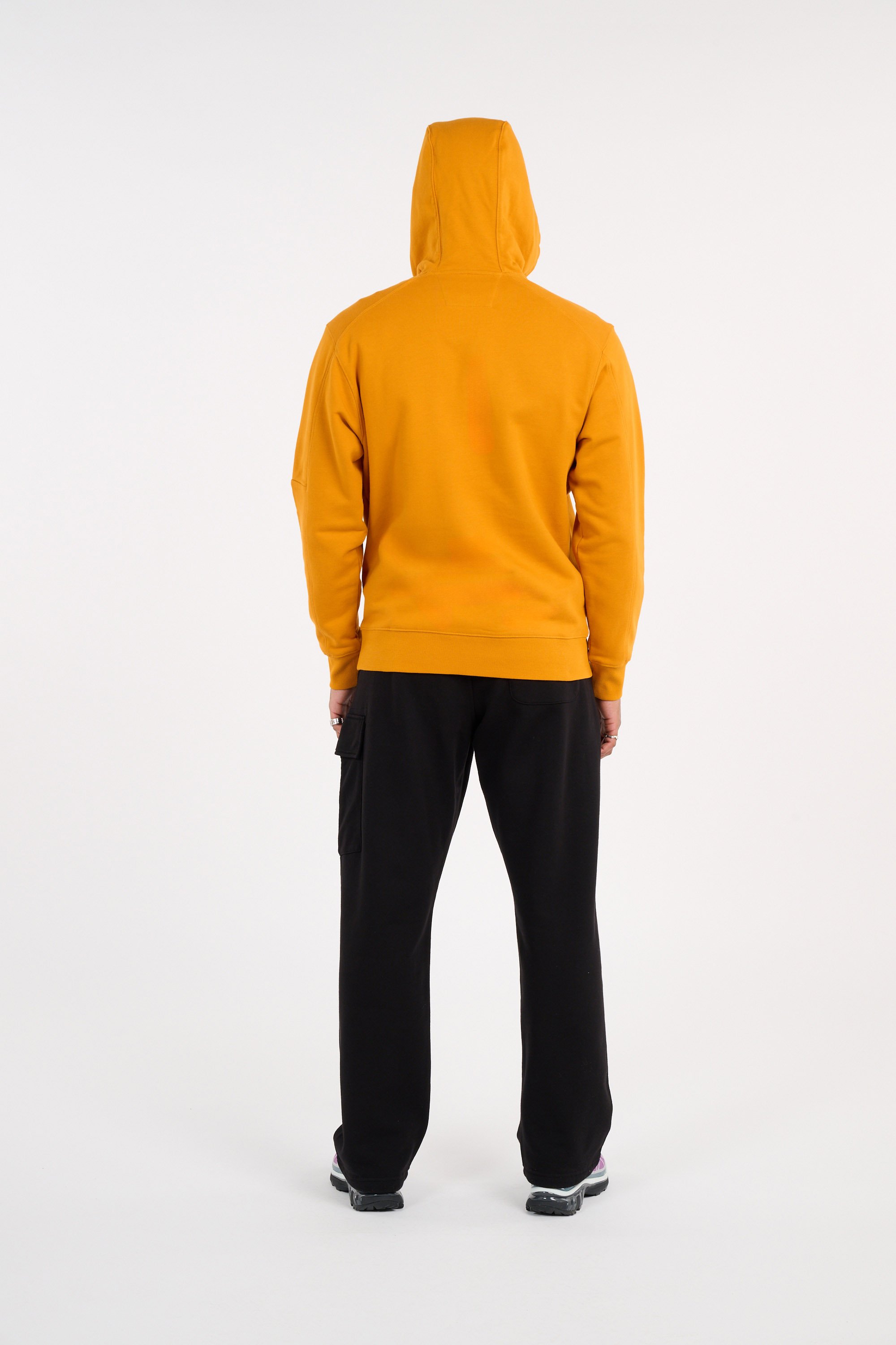 Hoodie diagonal raised fleece hooded lens sweatshirt CP COMPANY Orange