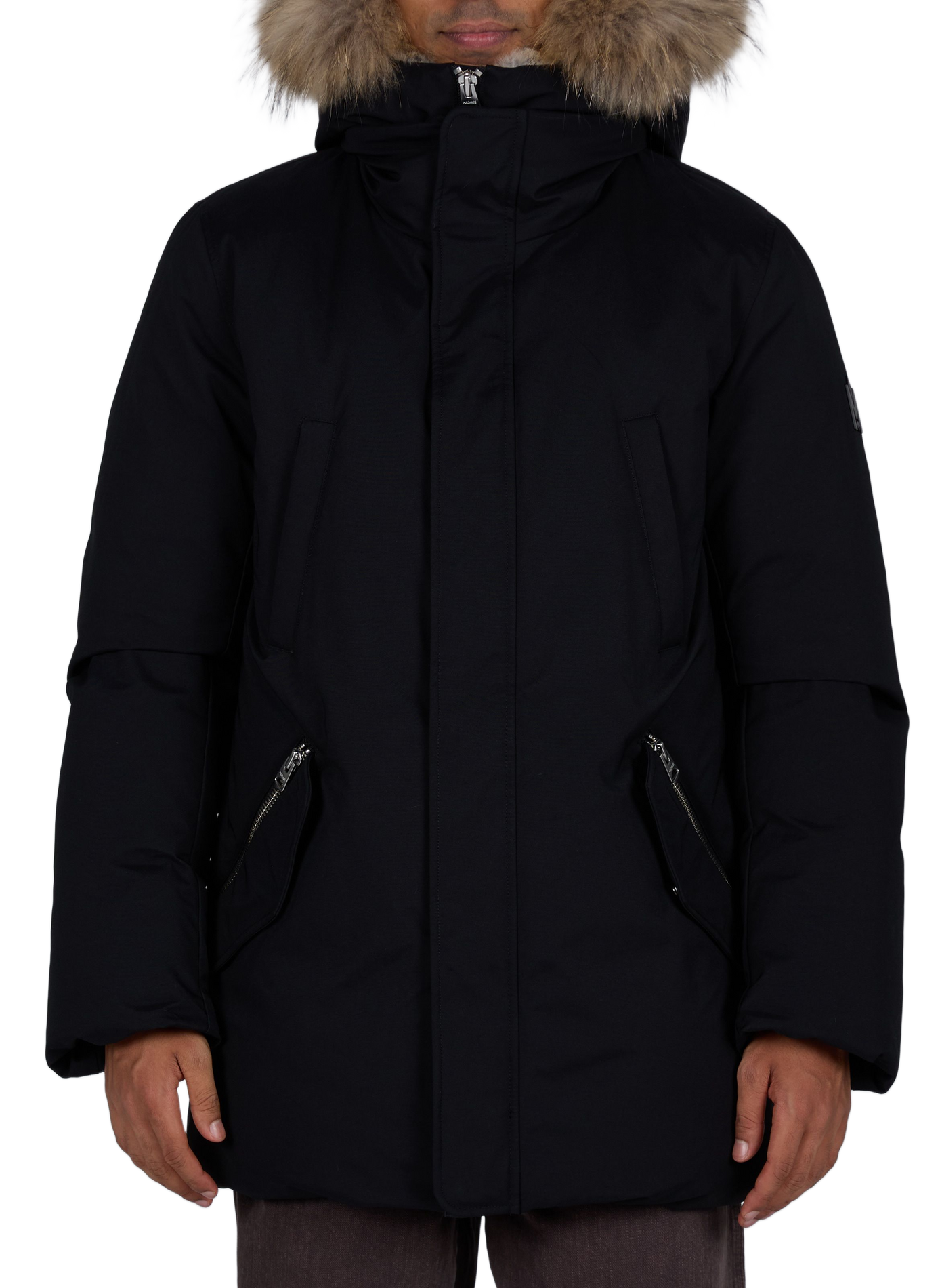 Daunenjacke mit Kapuze und Pelz MACKAGE Schwarz