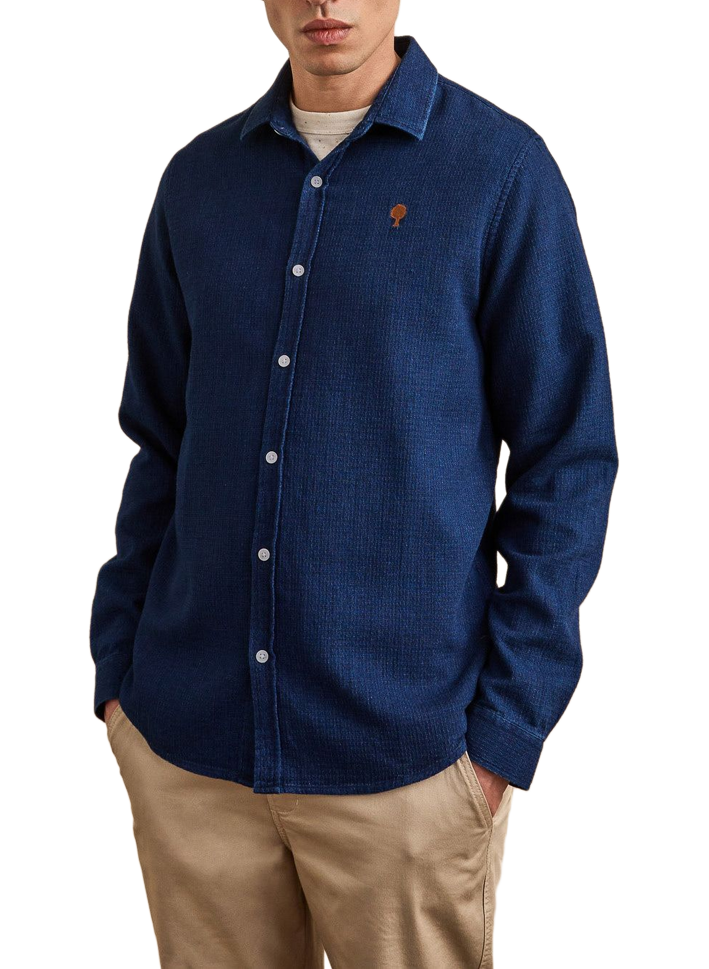Chemise col classique en coton recyclé FAGUO Blue