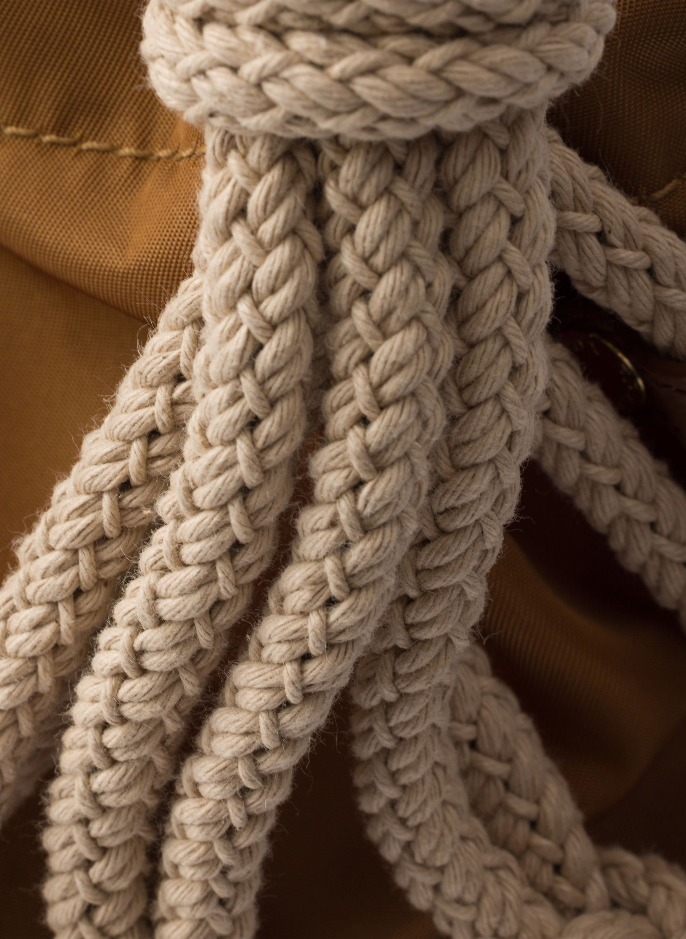 Sac prada noué en macramé de coton PRADA Beige
