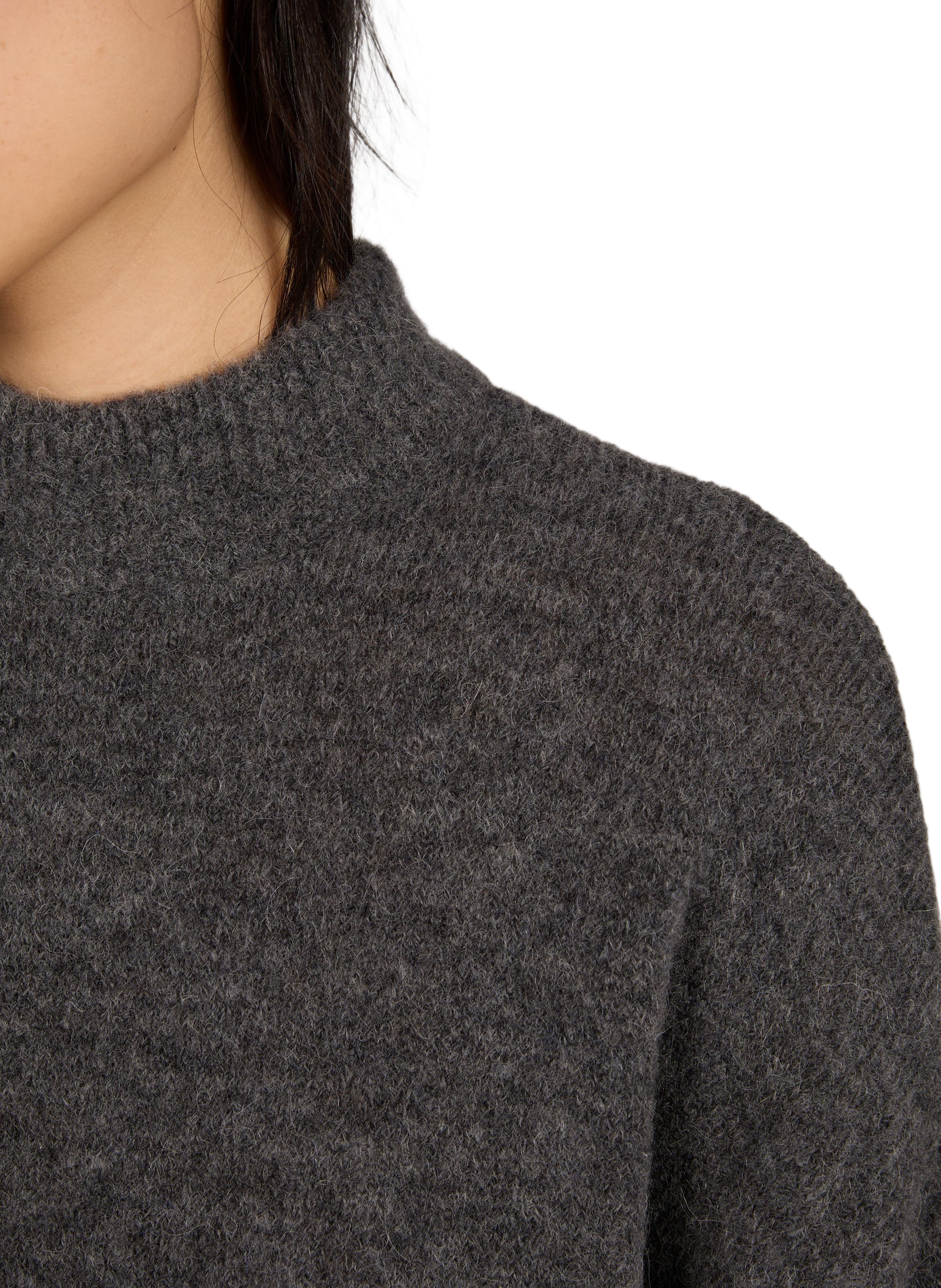 Straight wool-blend high-neck sweater ROUGE EDIT Grey