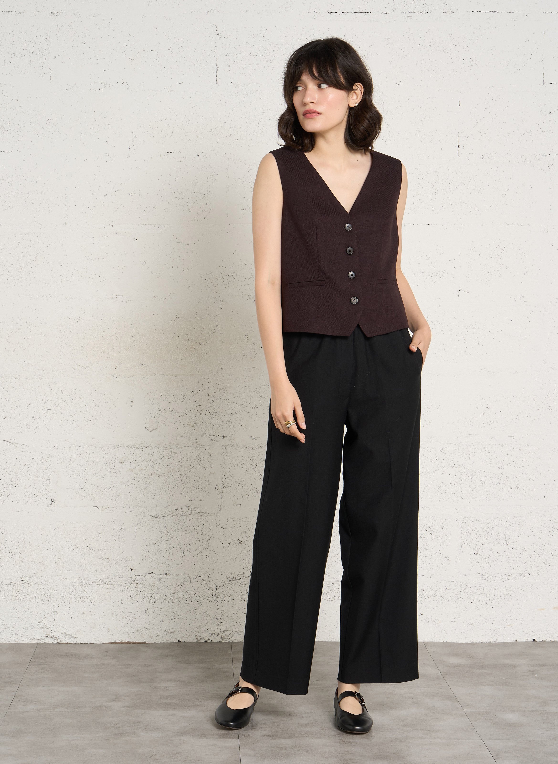 Gilet droit sans manches boutonné abel MAISON 123 Violet
