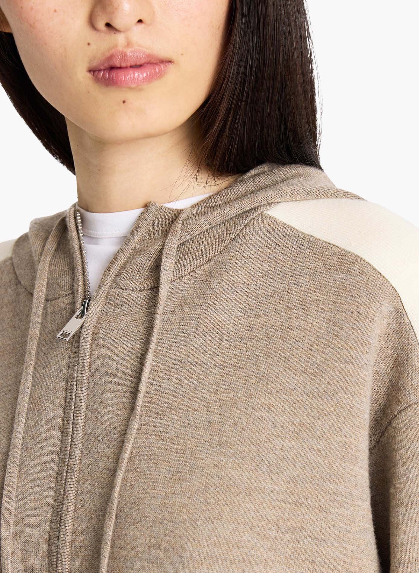 Veste nymira zip up col capuche coupe regular FUSALP Beige