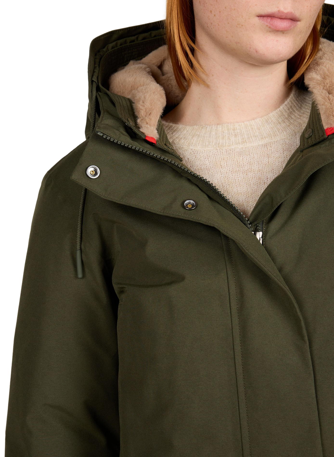 Parka duvet ajustée GORE-TEX AIGLE Kaki