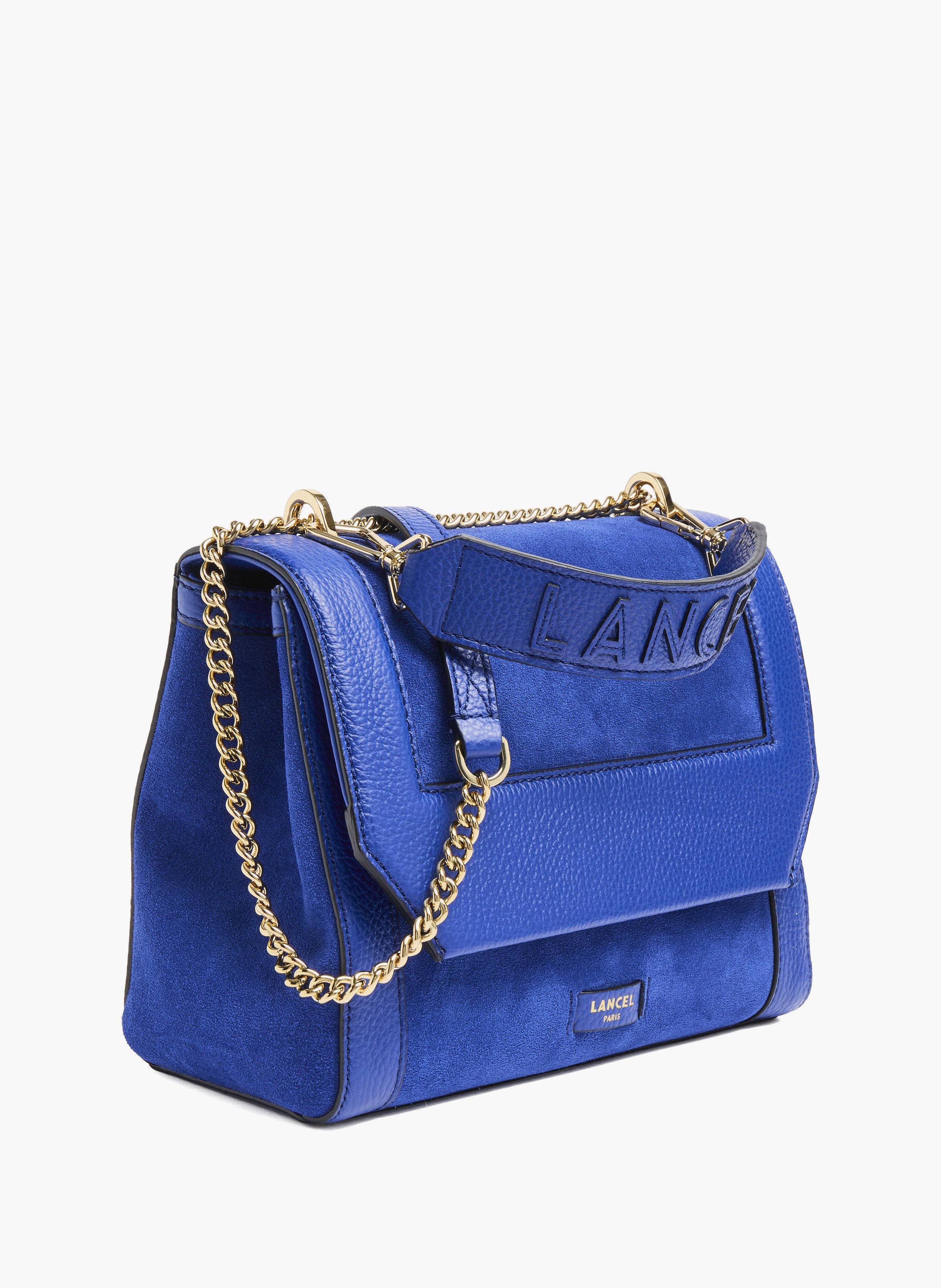 Sac à rabat ninon m by lancel - cuir de veau suédé, outremer LANCEL Bleu