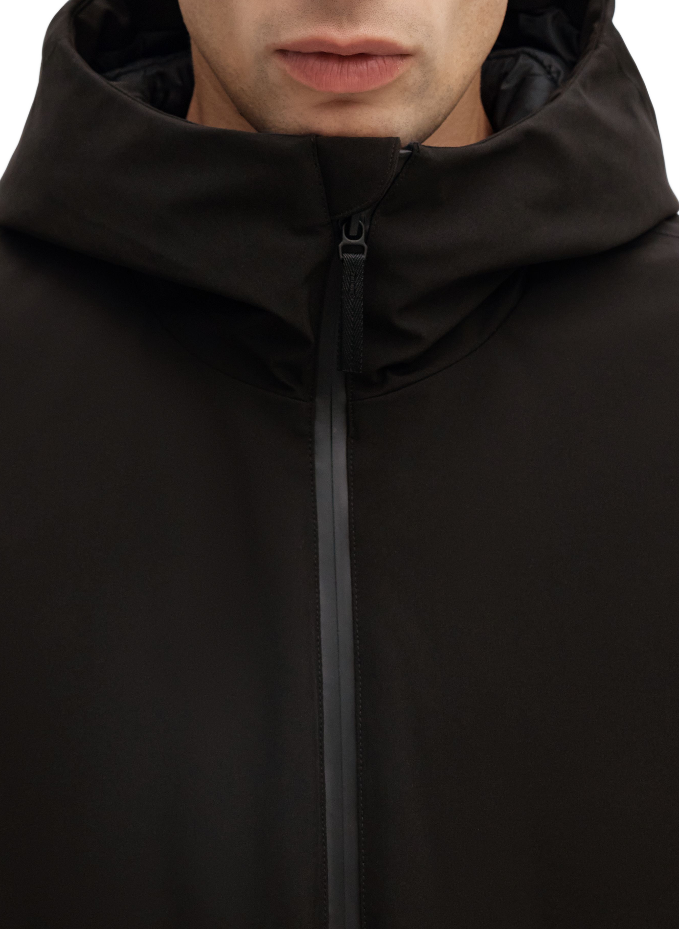 Gerade Parka mit Kapuze SELECTED Schwarz