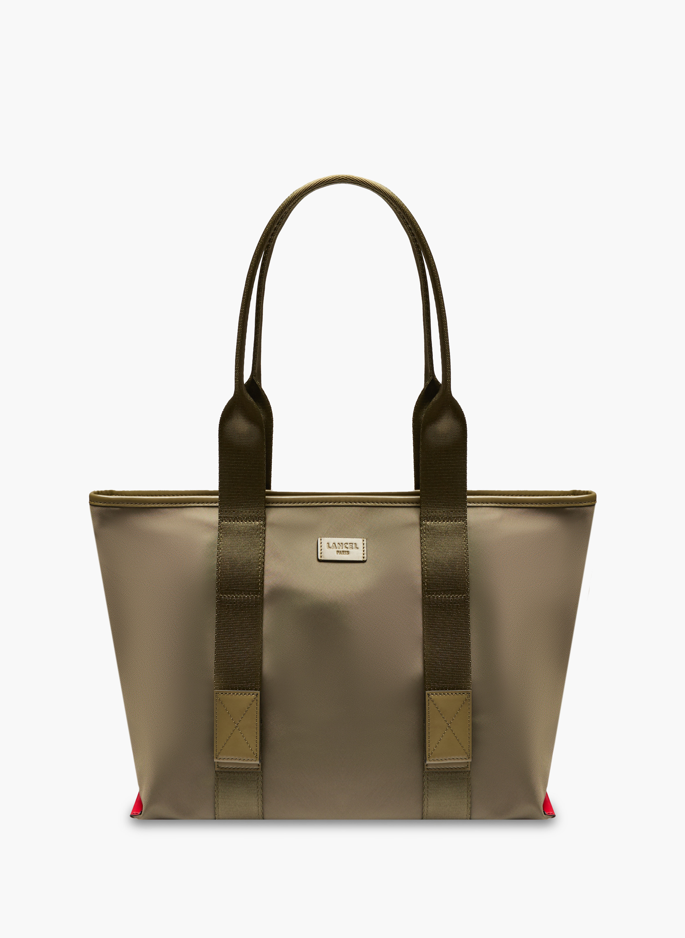 Sac cabas zippé m mistral rollable de lancel en nylon LANCEL Vert