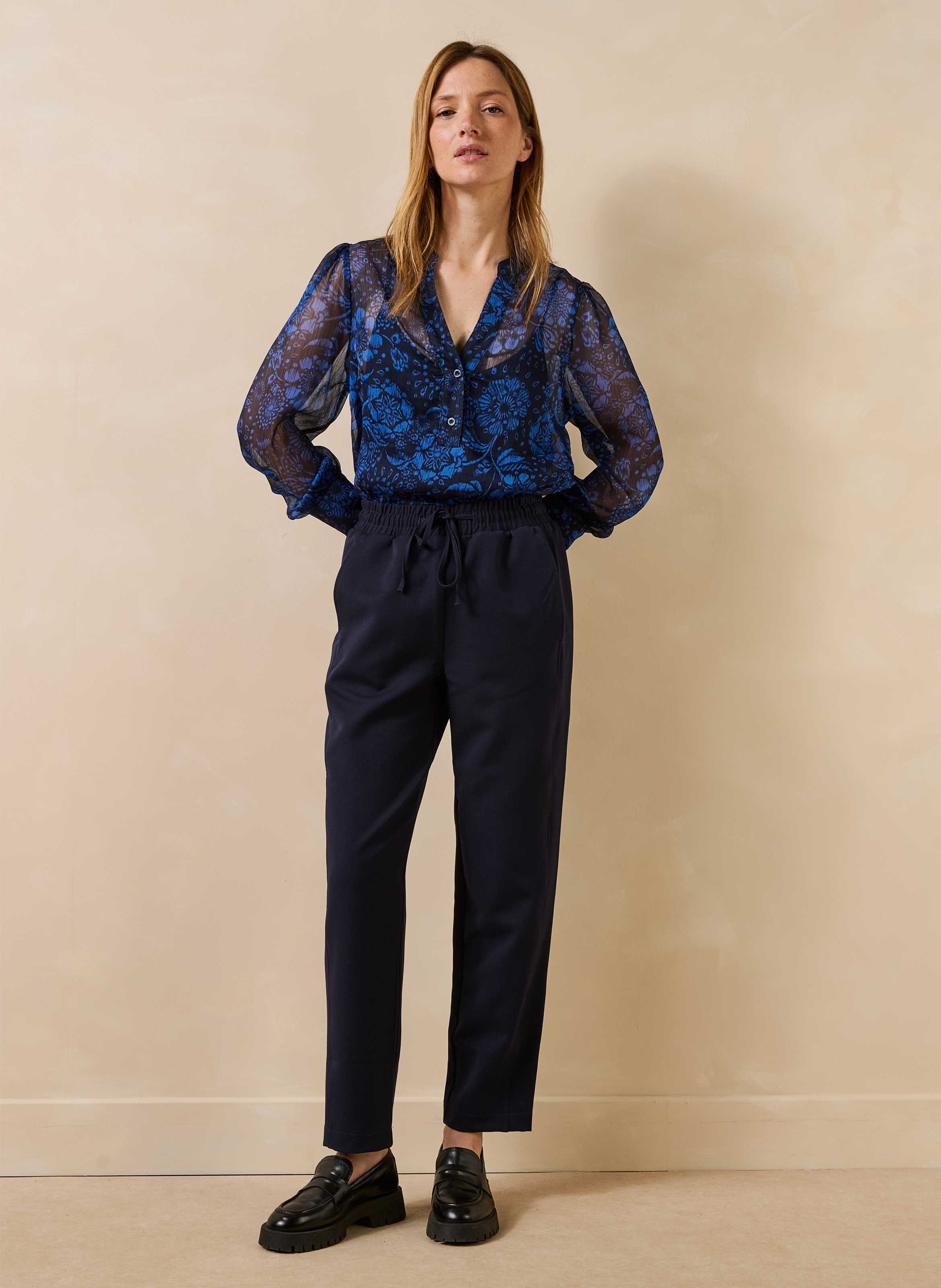 Broek met wortelsnit uni LA FEE MARABOUTEE Blauw