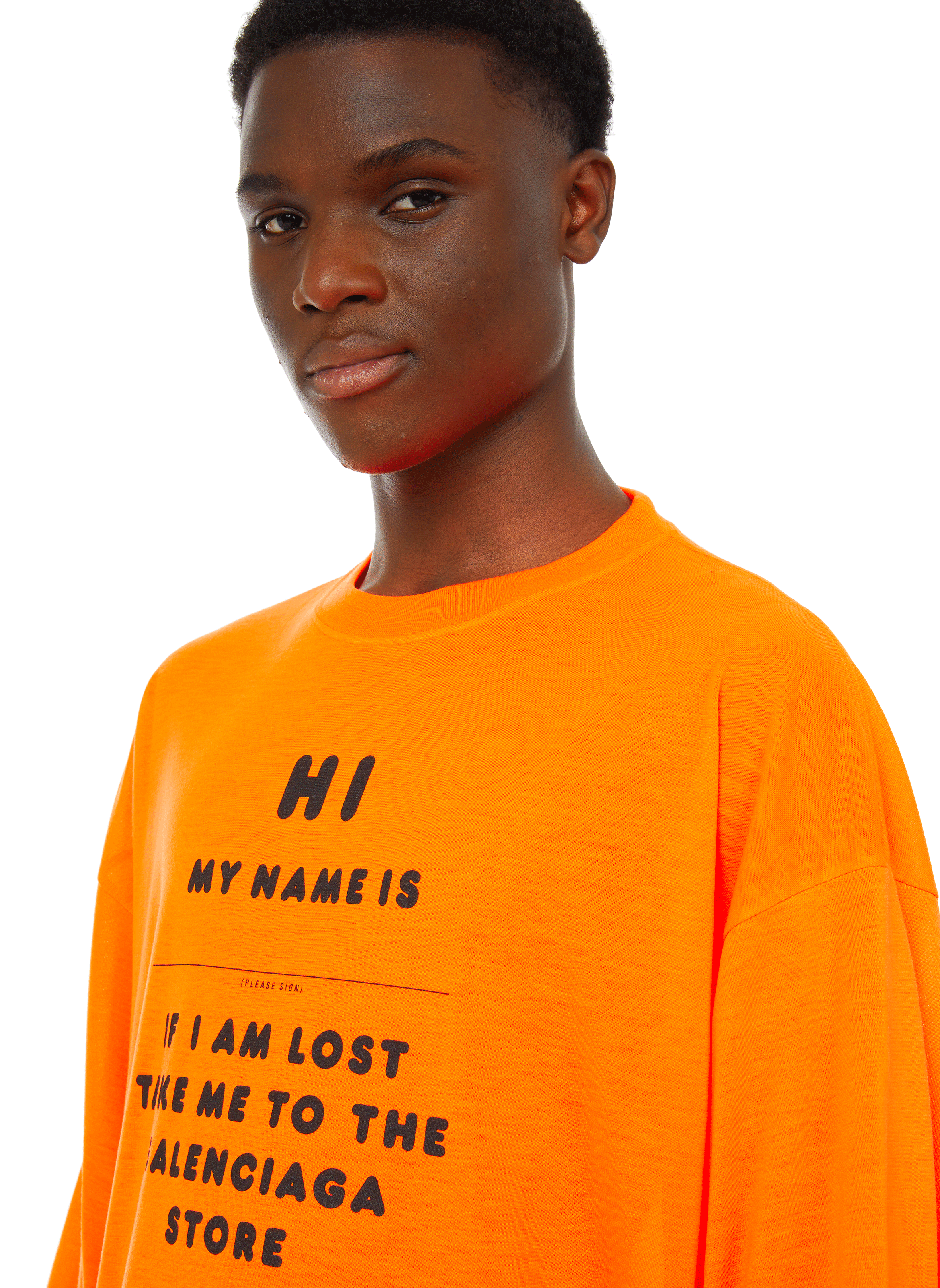 Printed T-shirt BALENCIAGA Orange