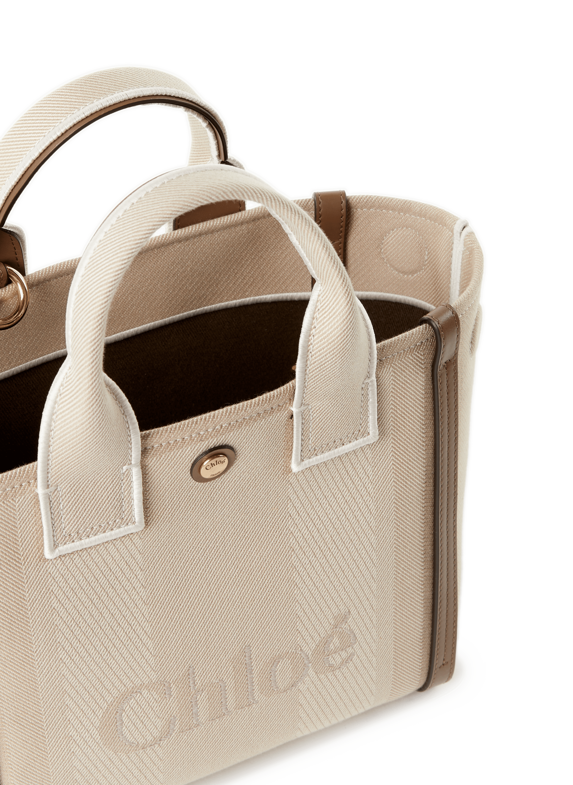 Petit sac cabas Carry en toile CHLOÉ Beige