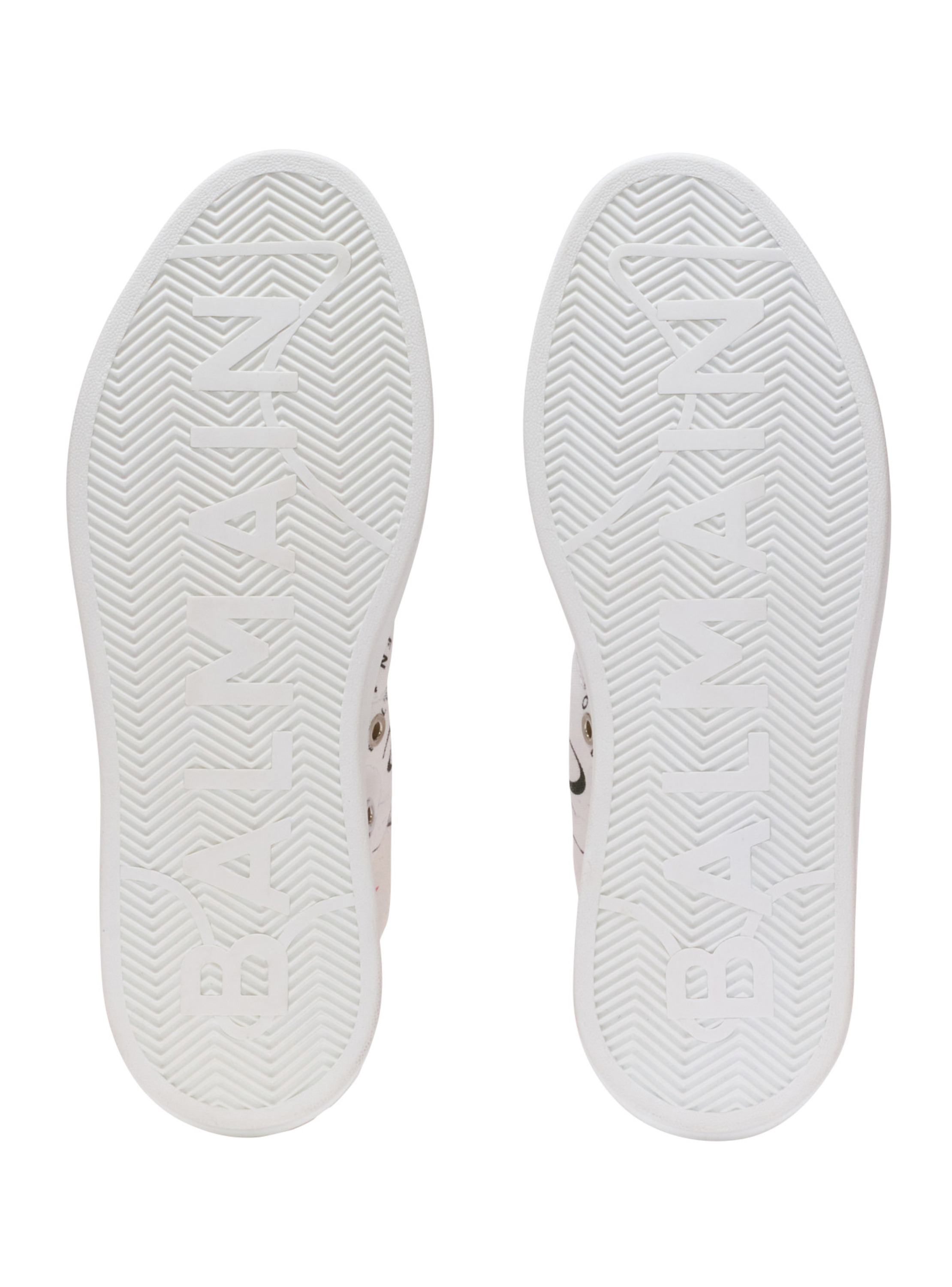 Baskets b-court high top imprimées balmain beauty BALMAIN Blanc