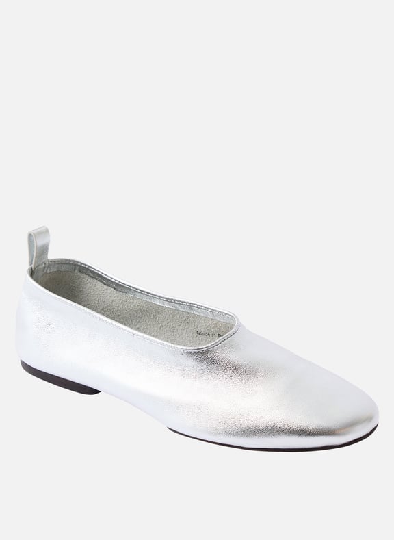 Ballerines en cuir bala Argent by SOEUR SOEUR Ballerines en cuir bala Argent