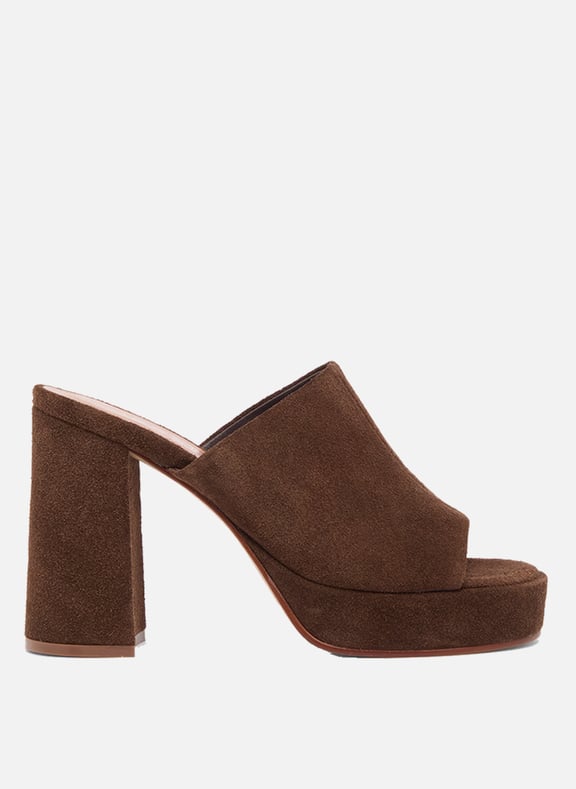Sandales à plateforme en cuir suédé delle Marron by JONAK JONAK Sandales à plateforme en cuir suédé delle Marron