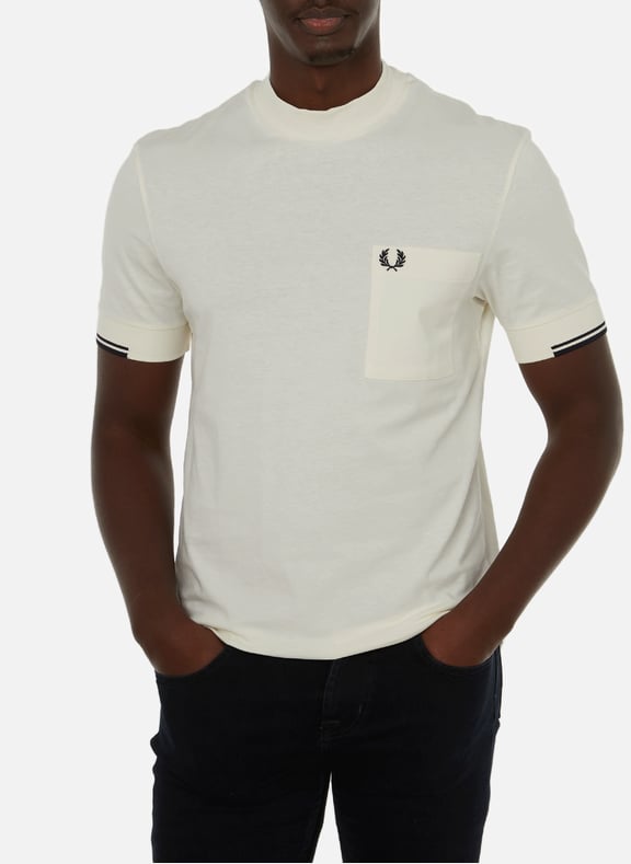 T-shirt en coton Beige by FRED PERRY FRED PERRY T-shirt en coton Beige