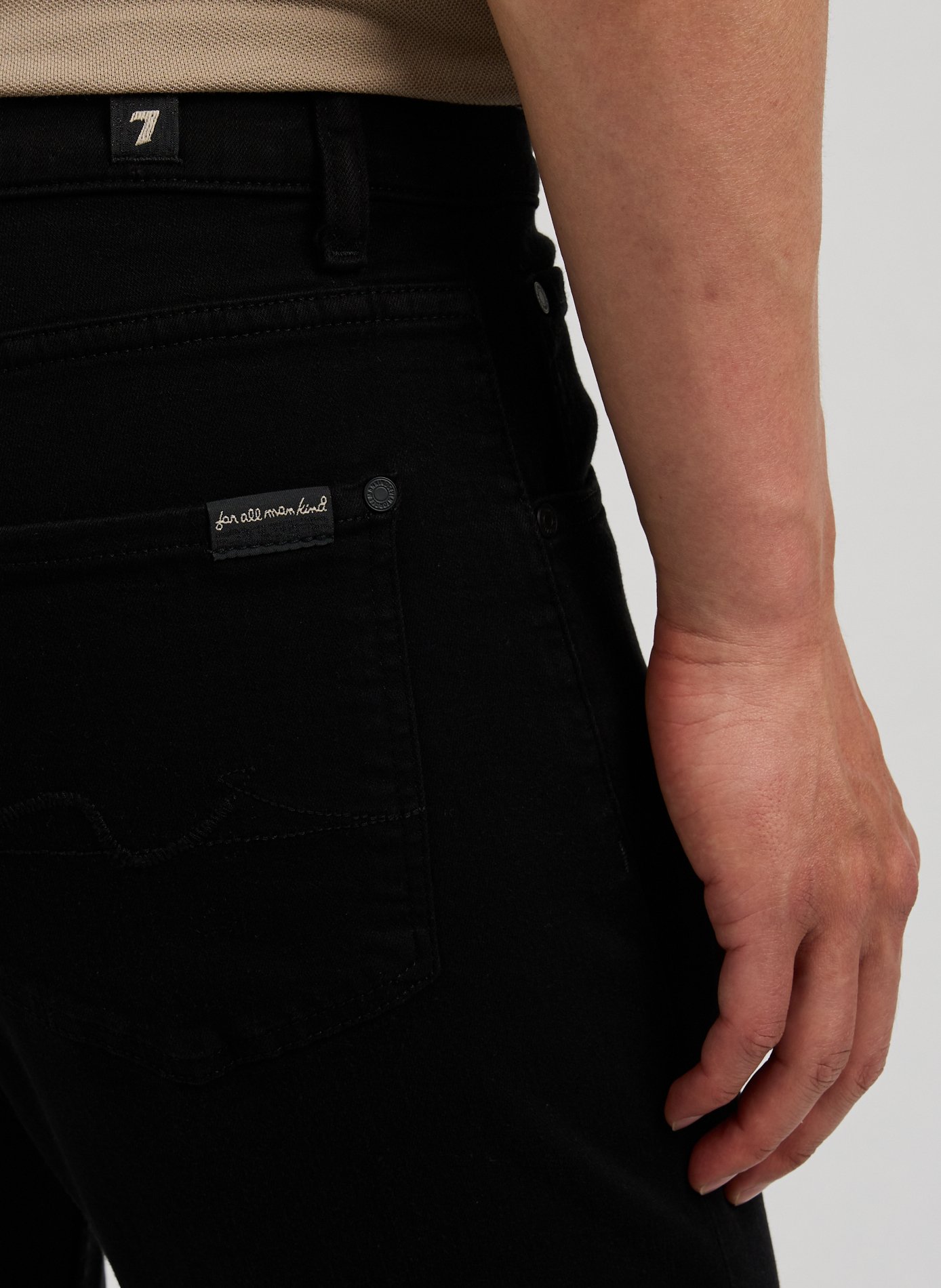 Cotton-blend slim-fit jeans 7 FOR ALL MANKIND Black
